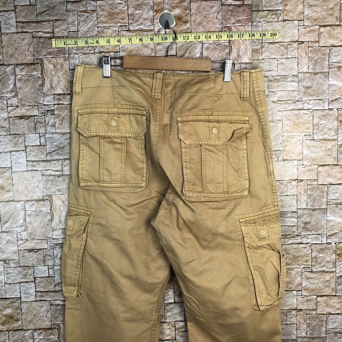 Japanese Brand DL Purple & Yellow Brown Cargo Multipocket Pants #A333 Size US 31 - 17 Thumbnail
