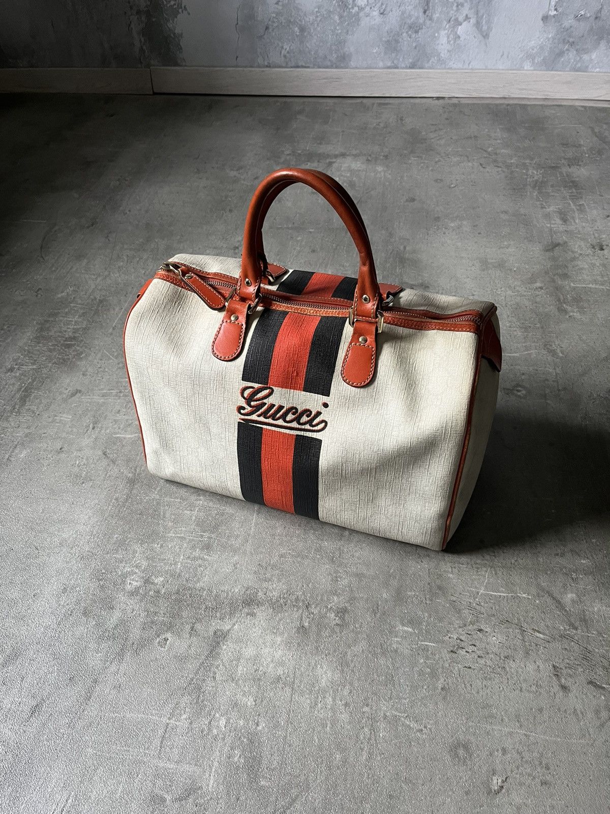 Gucci Gucci Boston canvas white bowling bag limited edition Size ONE SIZE - 1 Thumbnail