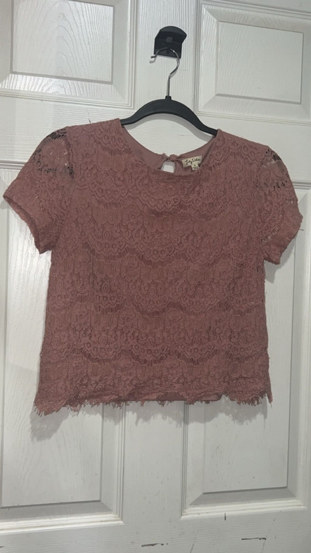 Other lily white pink crop top lace accent top Small Size S / US 4 / IT 40 - 1 Thumbnail