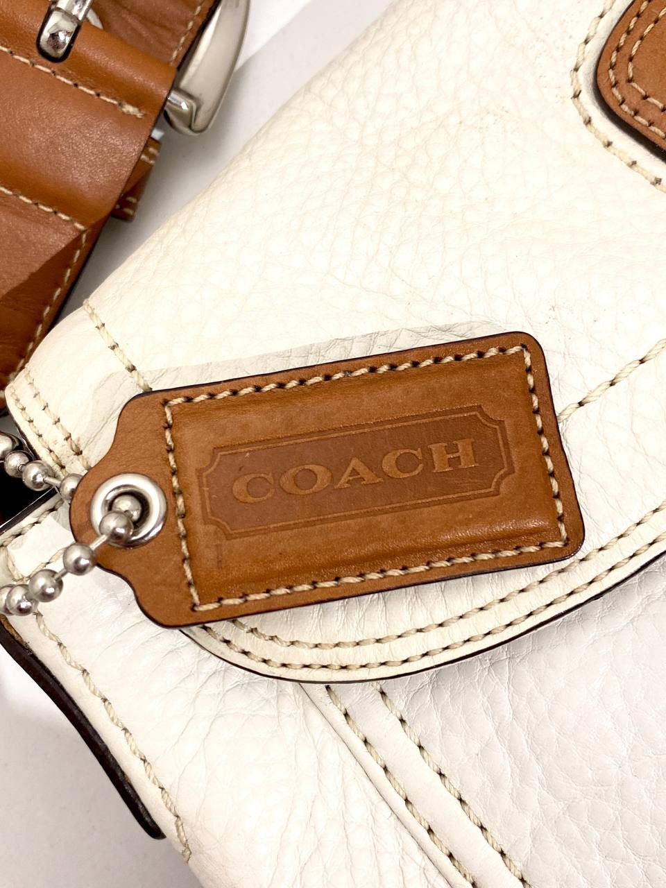 Coach Coach SOHO Saddle White Leather Shoulder Hand Bag Size ONE SIZE - 6 Thumbnail