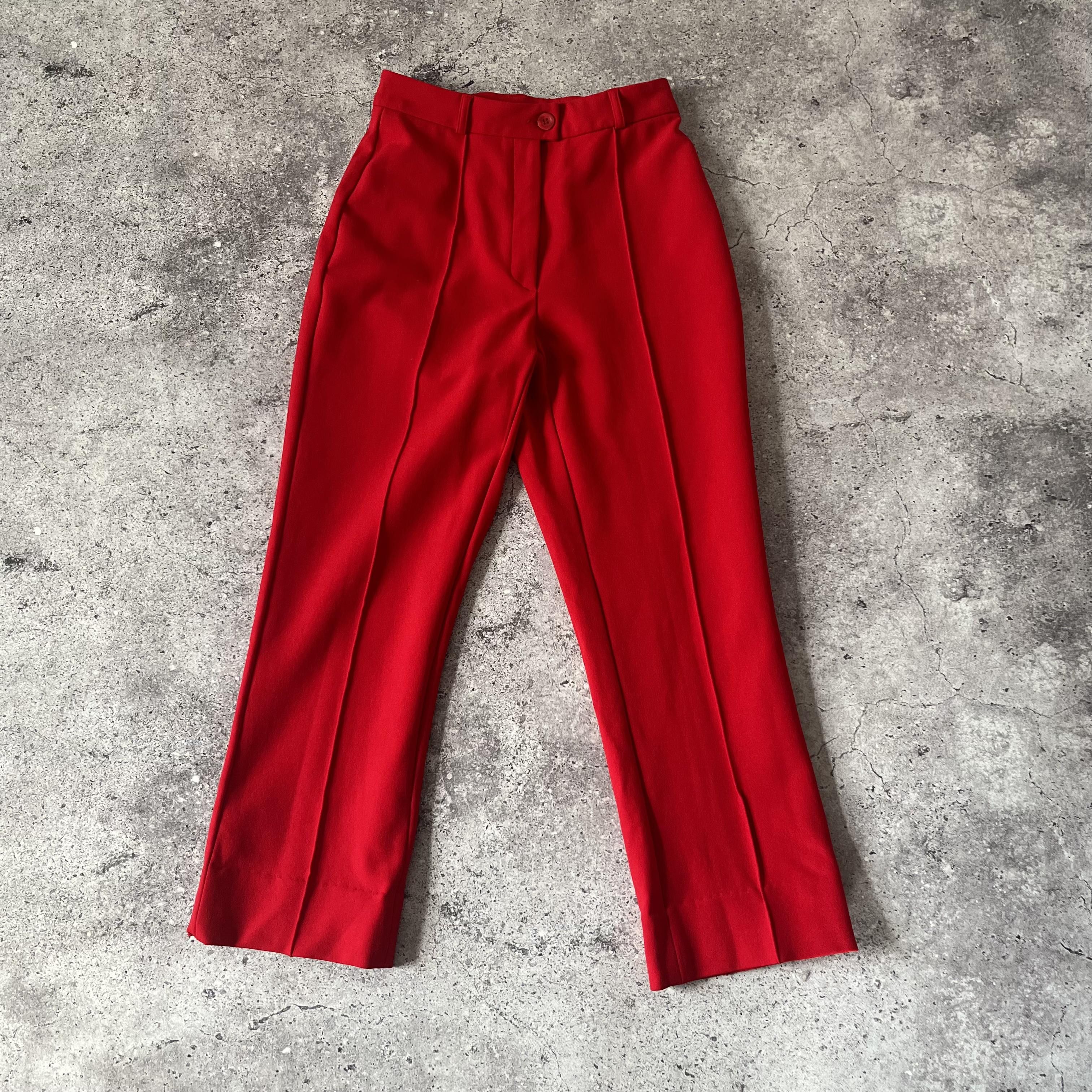 Designer × Kenzo Vintage Y2K Kenzo Jungle Red Formal Trousers Size 26" / US 2 / IT 38 - 2 Thumbnail