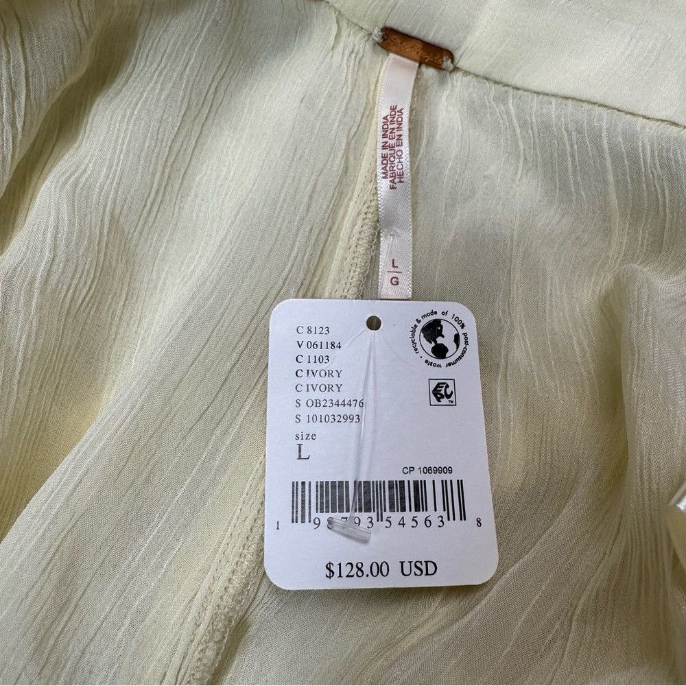 Free People NWT New $128 Free People Tongue Tied Sheer Ivory Balloon Pa Size 36" / US 14 / IT 50 - 7 Thumbnail