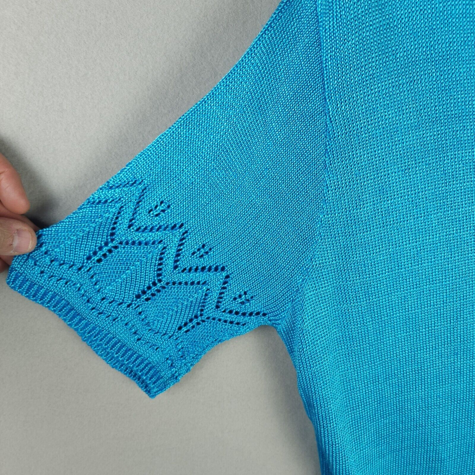 Other Carol Little Knitwear Sweater Bright Blue Cotton/Rayon M Size M / US 6-8 / IT 42-44 - 5 Thumbnail
