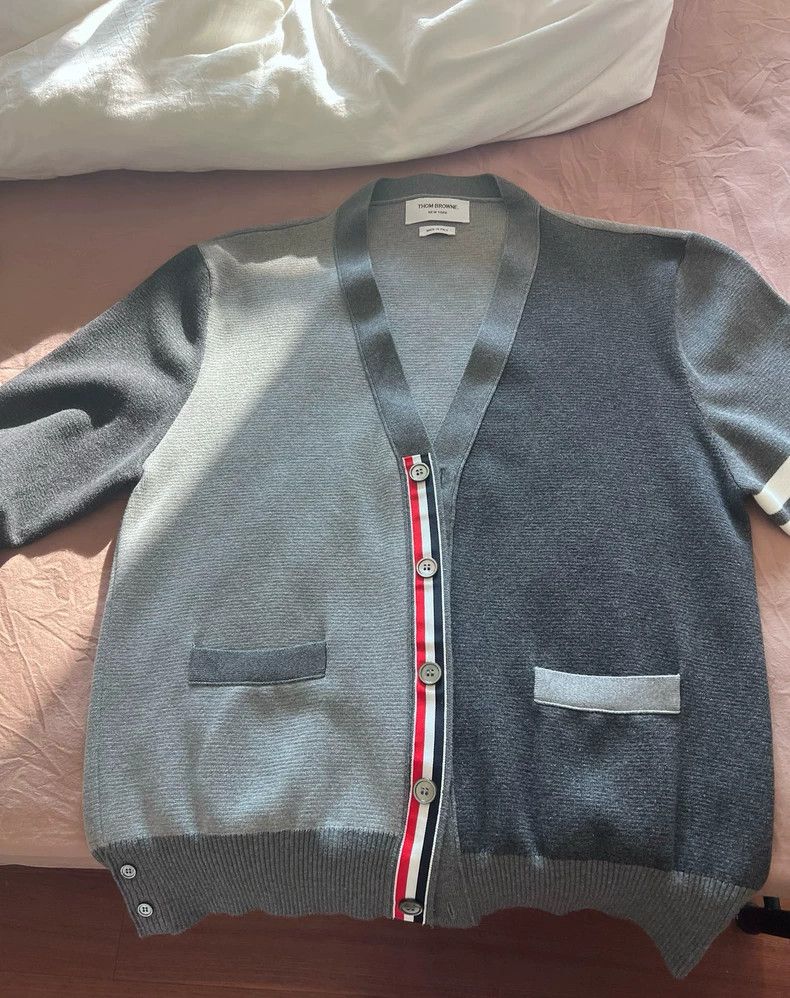 Thom Browne Thom Browne Colorblock Cardigan for Men - dmc Size US M / EU 48-50 / 2 - 1 Thumbnail