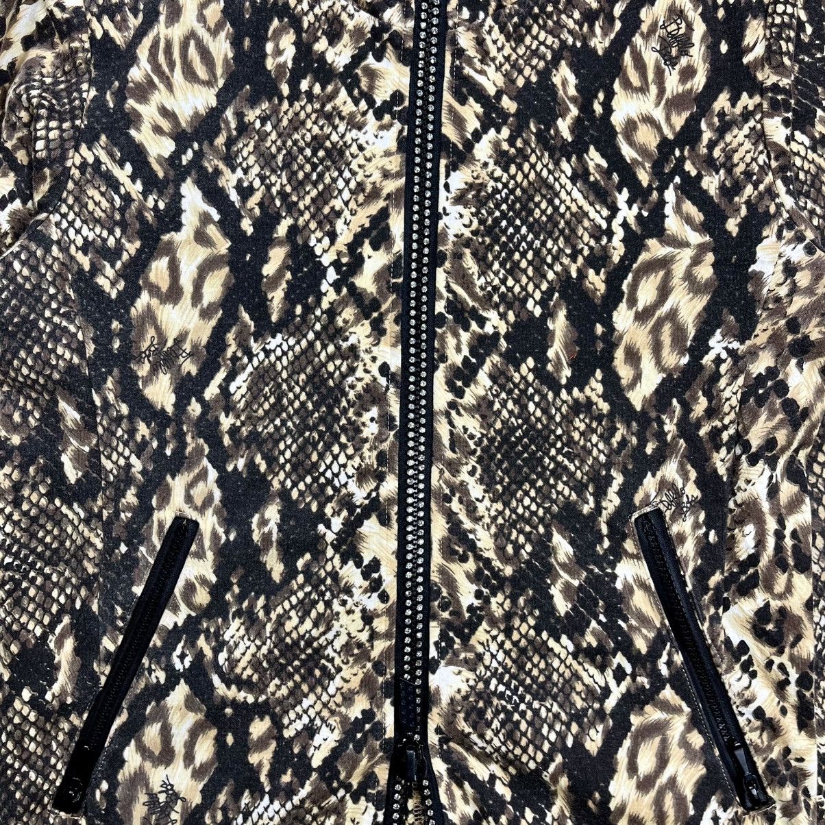 BUFFALO BOBS 2000s Buffalo Bobs - Thumbhole Cyber Reptilian Zip Hoodie Size US M / EU 48-50 / 2 - 7 Thumbnail