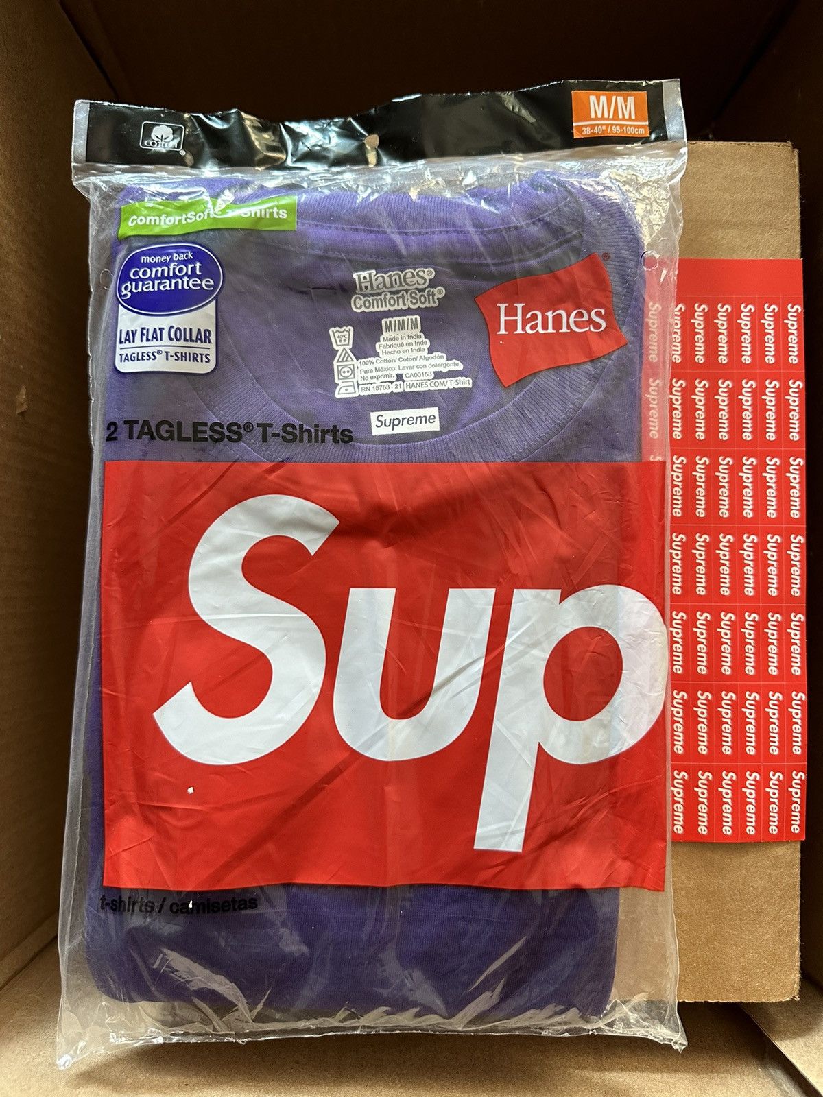 Hanes × Supreme Supreme Hanes Tagless Tees Size US M / EU 48-50 / 2 - 2 Thumbnail