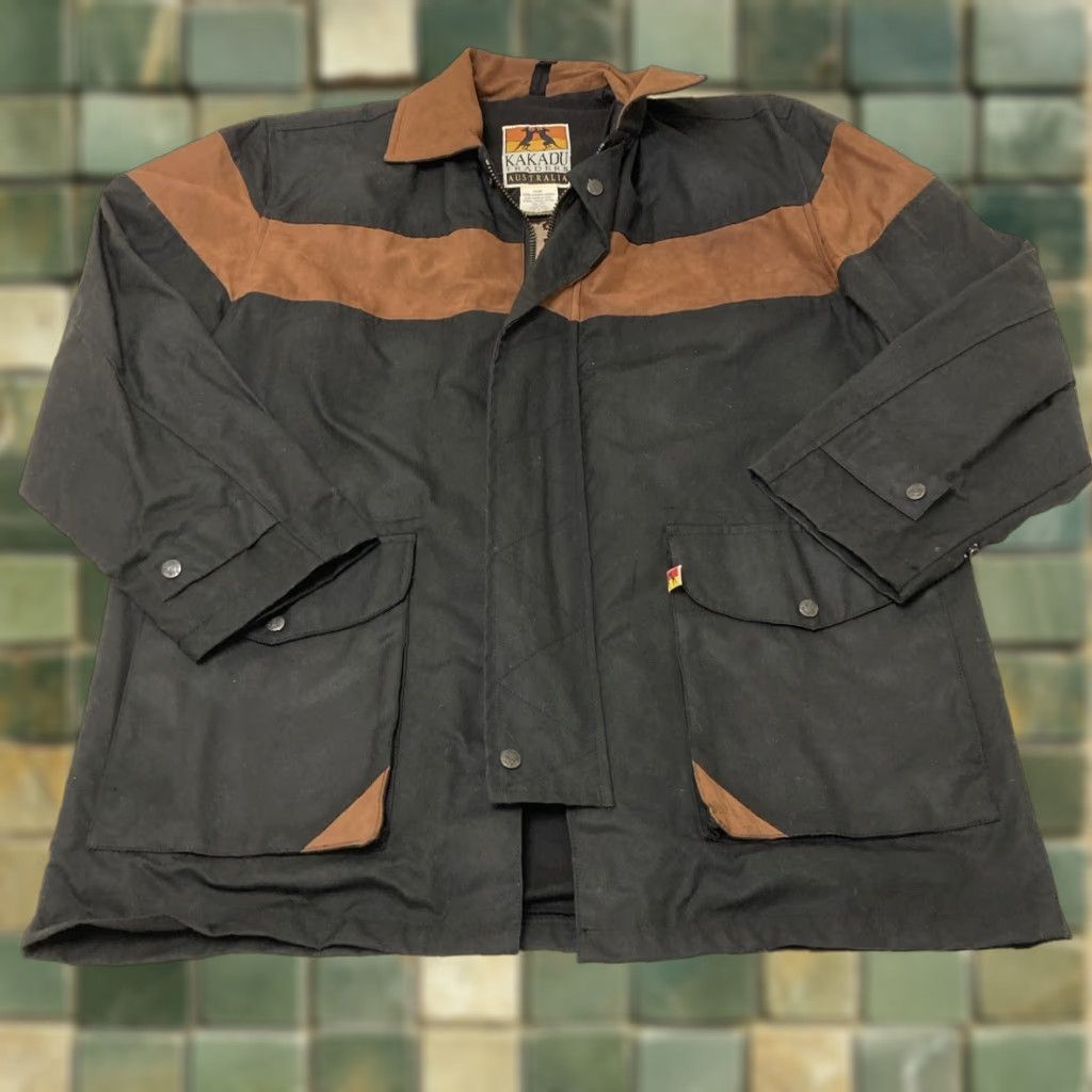Vintage VINTAGE Kakadu Traders Australia Men Jacket Canvas Leather Trim Outdoor Hunting L Brown Regular Size L Men Black Canvas Coat Coat Shirt? Size US L / EU 52-54 / 3 - 1 Thumbnail