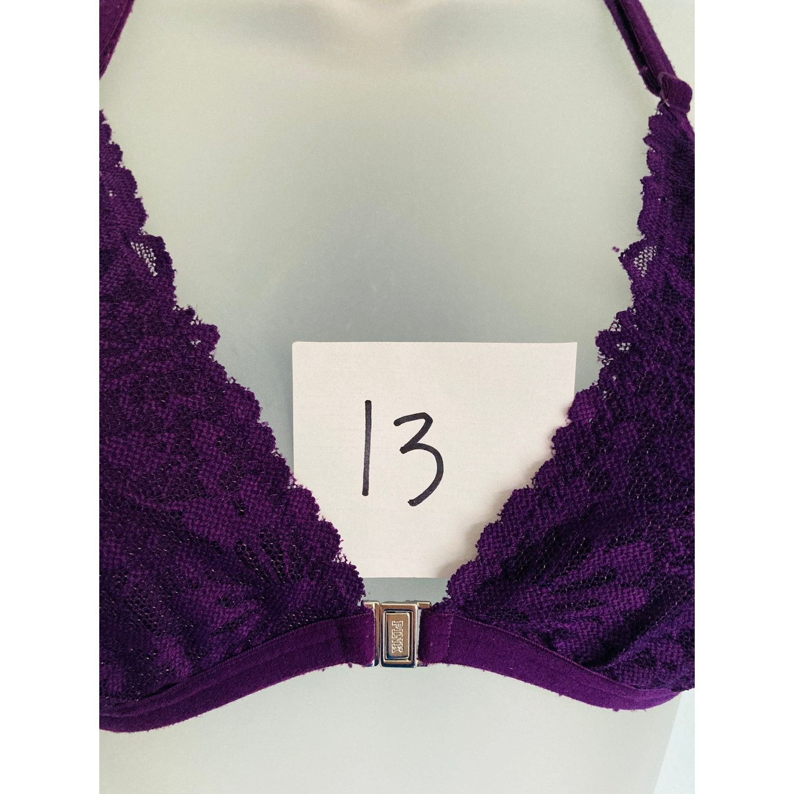Pink Victoria's Secret PINK Bralette Medium Purple Front Closure Size ONE SIZE - 8 Thumbnail