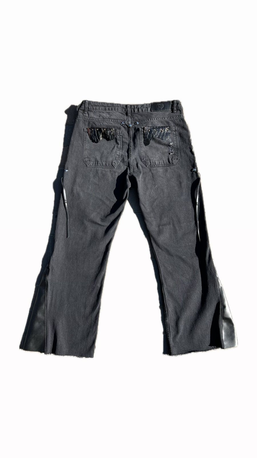 Handmade V.S Patched & Distressed Flared Denim Size US 32 / EU 48 - 3 Thumbnail