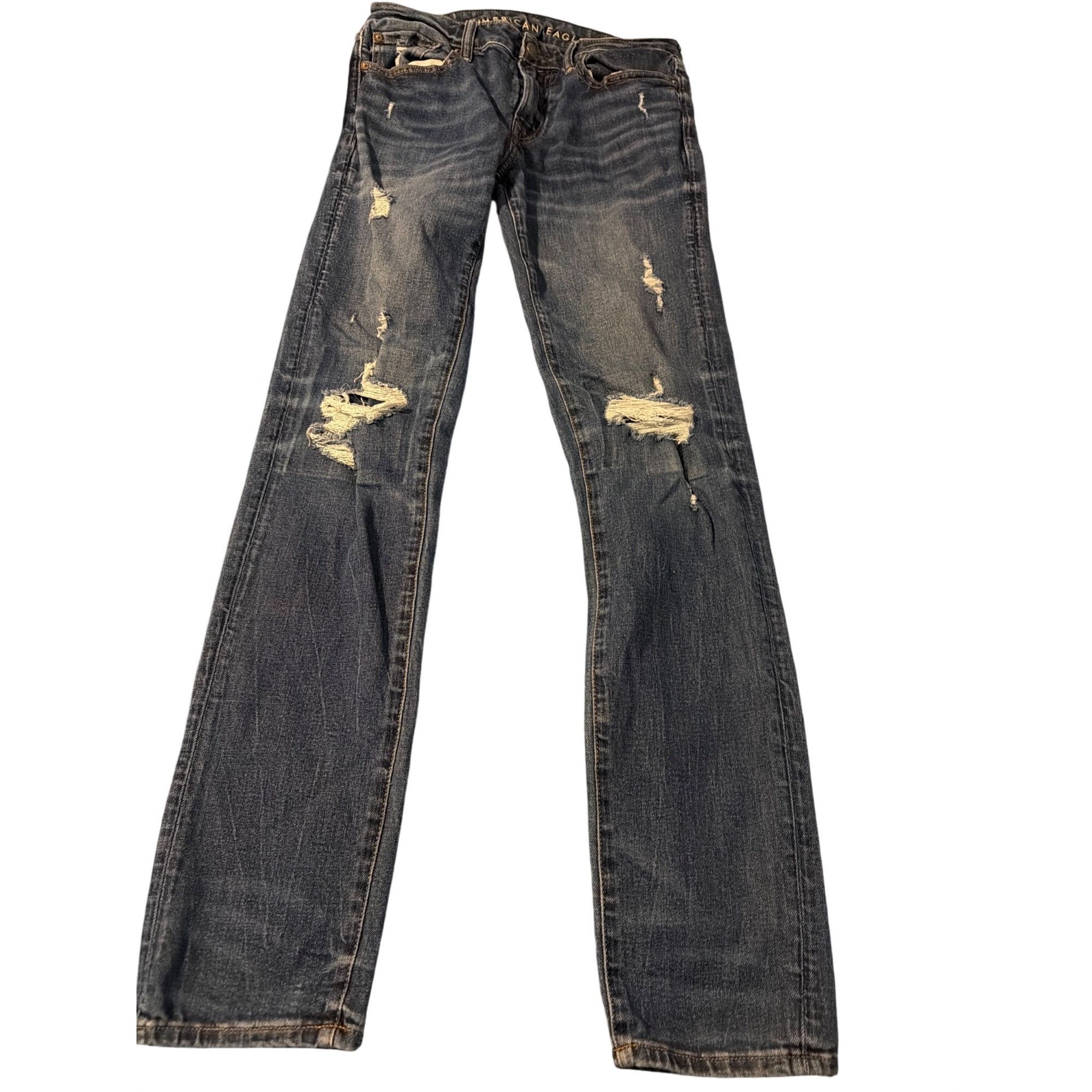 American Eagle Outfitters American Eagle Airflex+ Distressed Skinny Jeans Mens Size 32 Size US 32 / EU 48 - 1 Thumbnail