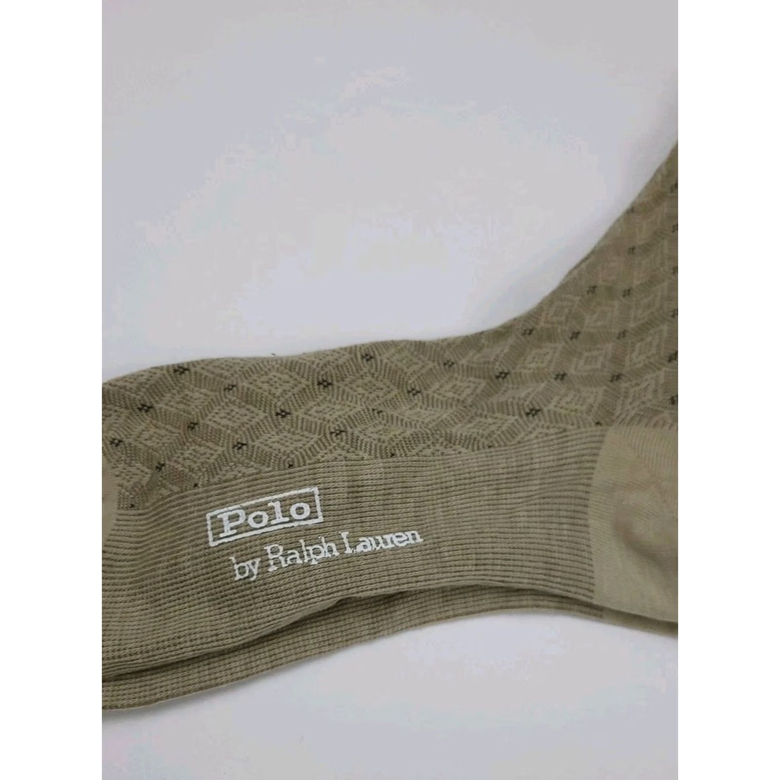 Polo Ralph Lauren VINTAGE Polo Ralph Lauren Socks Dress 90s 10-13 Beige Mens NWT Deadstock Pattern Cotton Wool Blend Size US M / EU 48-50 / 2 - 2 Thumbnail