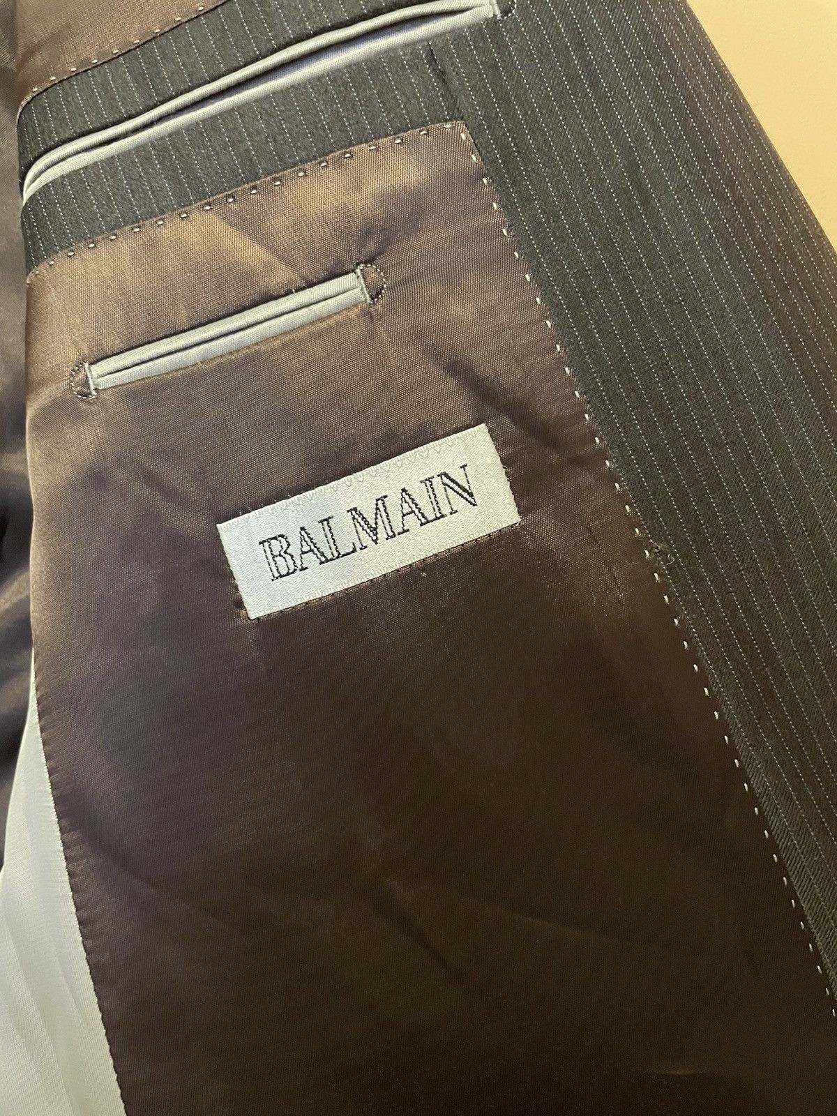 Balmain BALMAIN Wool Classic Suit Blazer/Pants Two Piece Tuxedo Size 50R - 9 Thumbnail