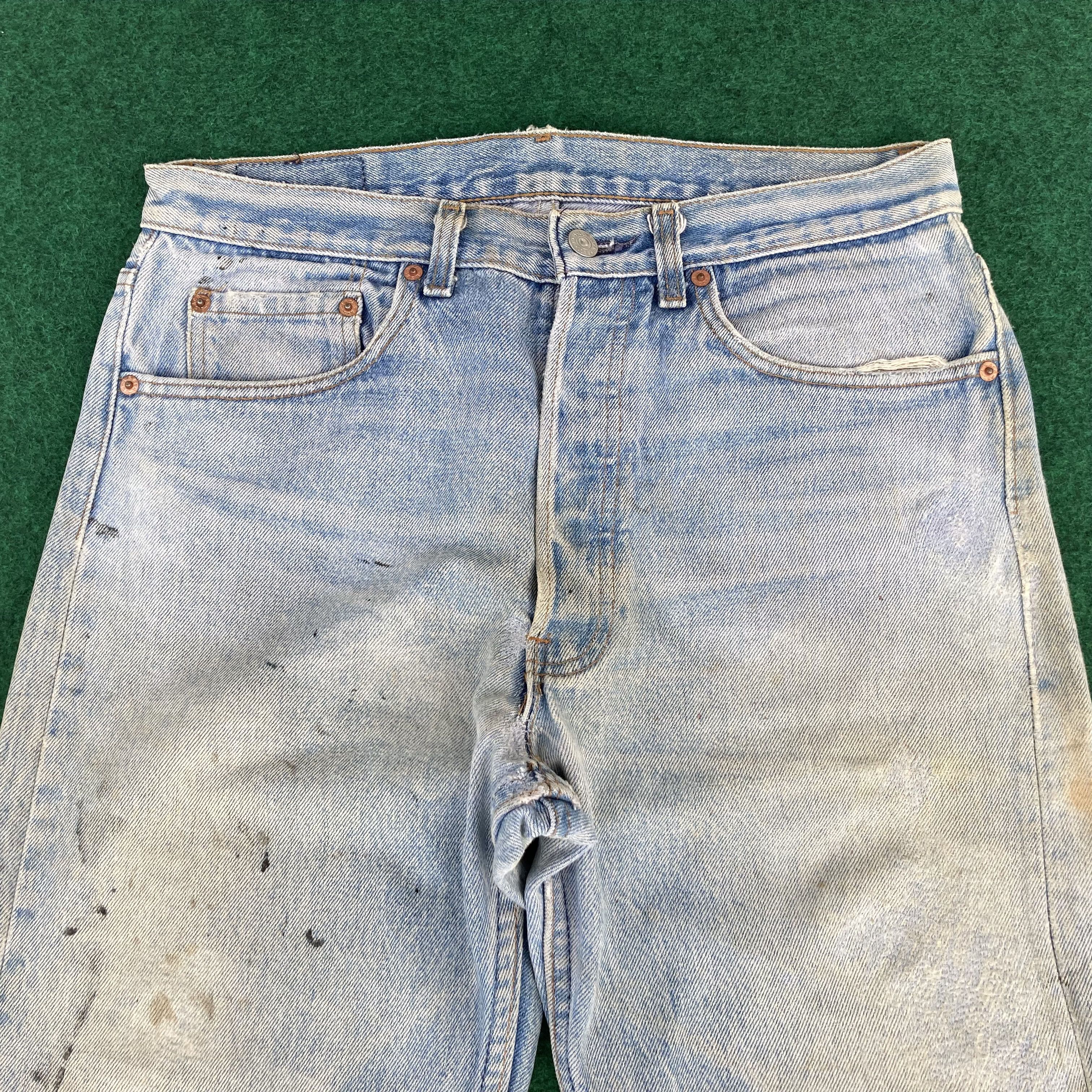 Levi's × Vintage Vtg Levis 501 Faded Stains Ripped Jeans Sz 31 Denim Jeans Size US 31 - 3 Thumbnail