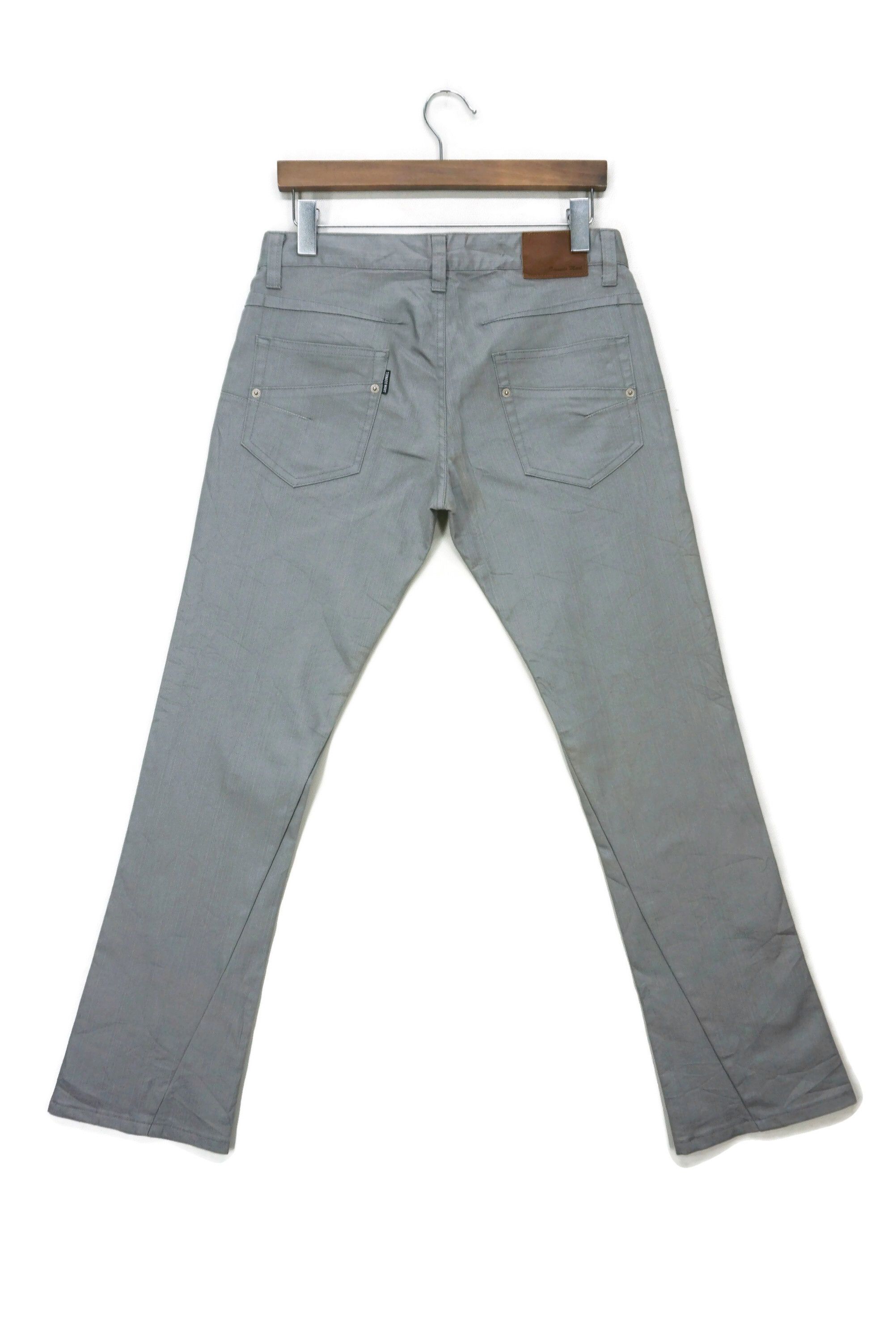 image of Rockers x Tornado Mart Japan Zero By Tornado Mart Bootcut Twisted Seams Jeans in Grey (Size 32)