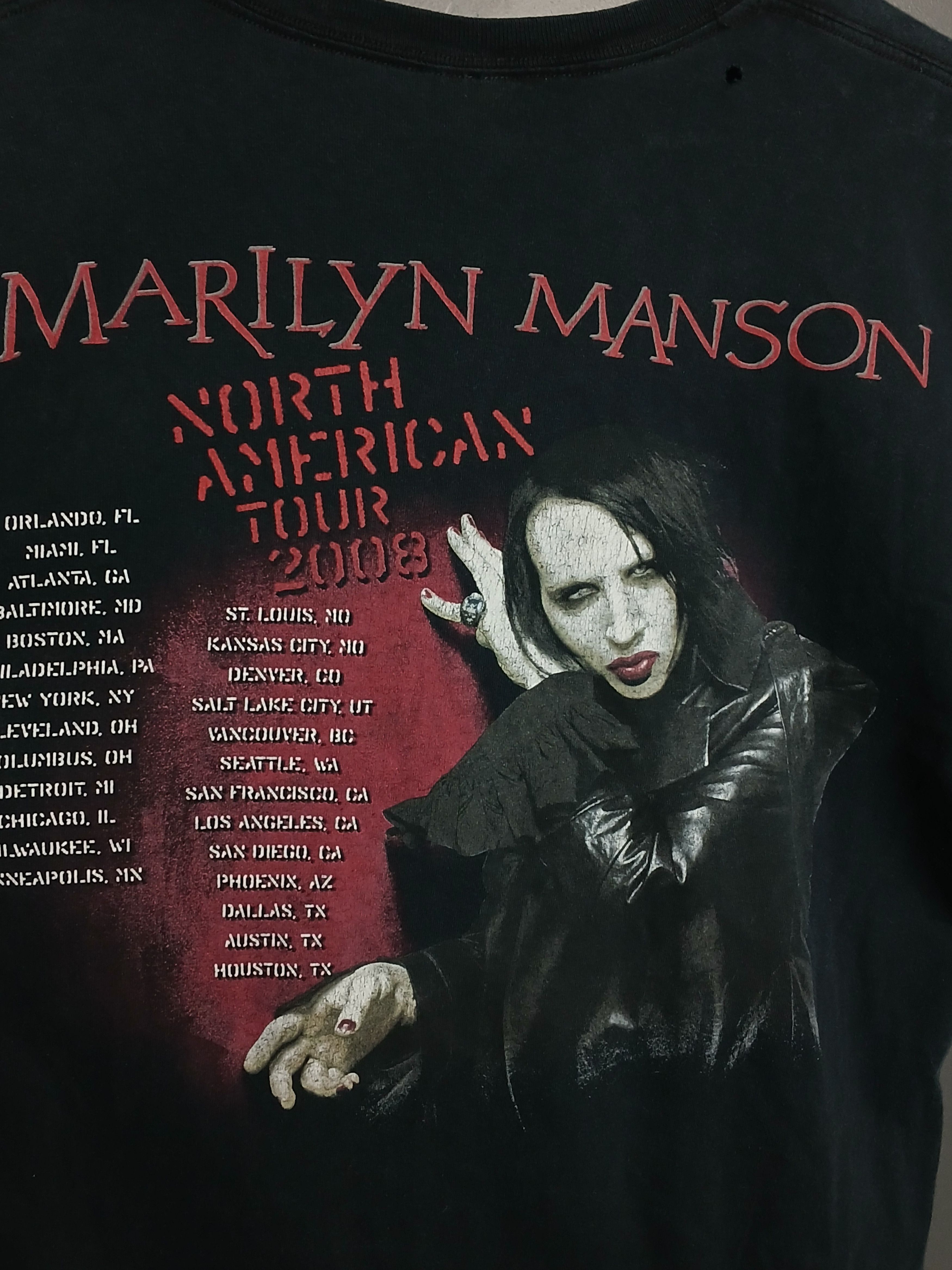 Band Tees × Marilyn Manson Marilyn Manson North American Tour 2008 T-Shirt Size US L / EU 52-54 / 3 - 4 Thumbnail