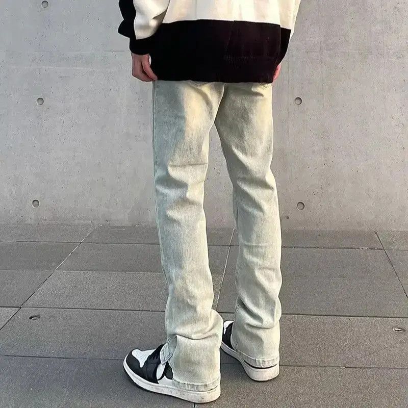 Japanese Brand Straight tube micro flared high street jeans Size US 32 / EU 48 - 3 Thumbnail