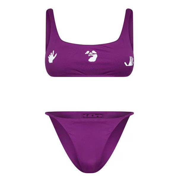 Off-White o1g2r1mq0125 Size: 42 / Logo Bikini Set in Purpl & White Size ONE SIZE - 1 Thumbnail