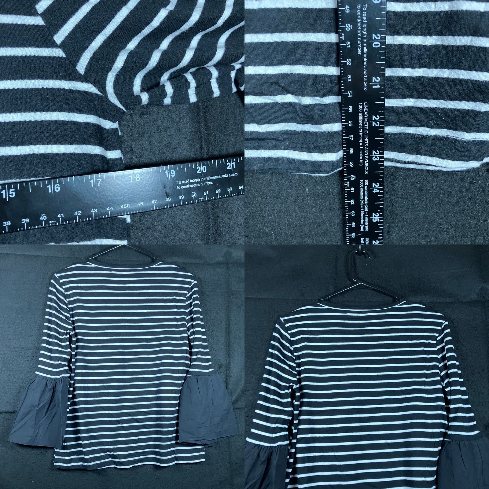Anthropologie Anthropologie Womens Shirt Black White Round Neck Adele Bell Knit Small Short Sleeve Options? (But keep to title rules) Size S / US 4 / IT 40 - 8 Thumbnail