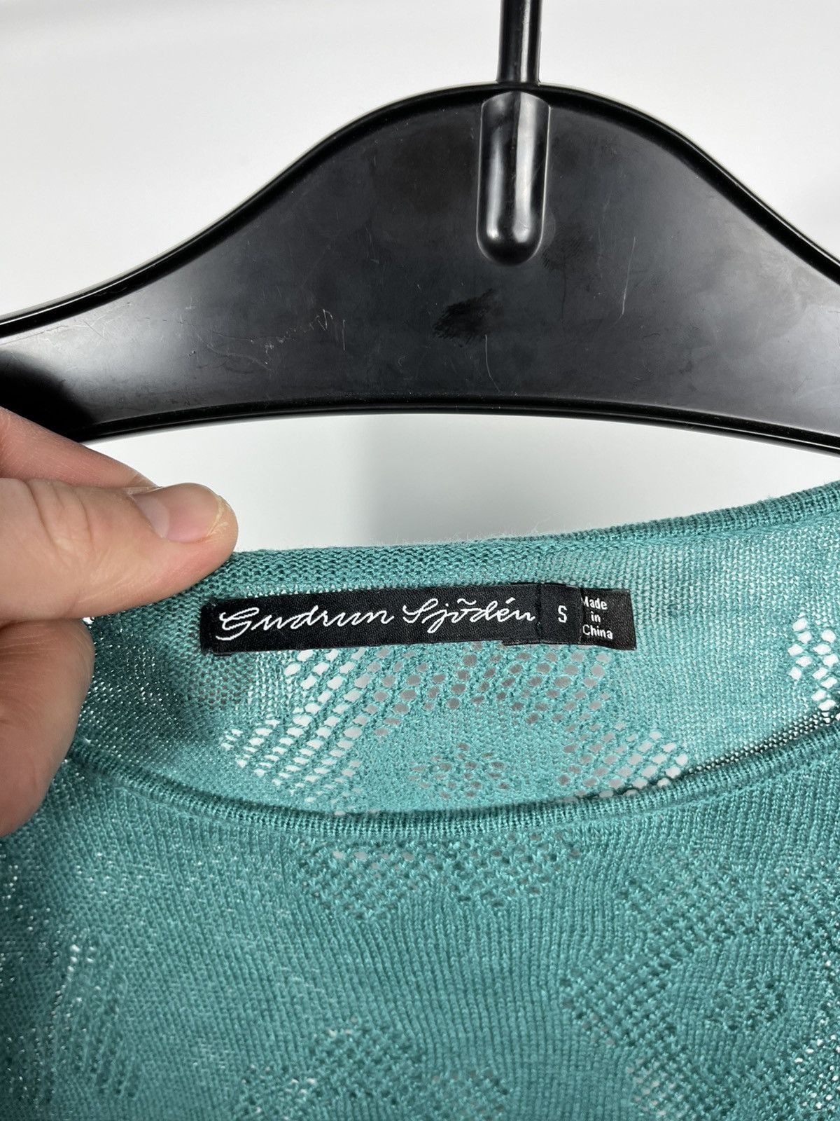 Gudrun Sjoden Gudrun Sjoden Green Knit Lace Long Sleeve Top Size S Size S / US 4 / IT 40 - 4 Thumbnail