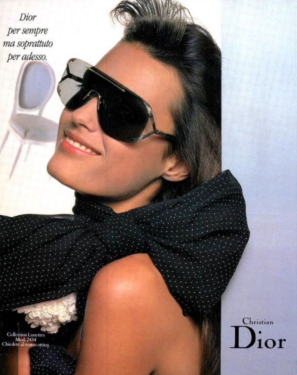 Dior SS1989 Vintage Shield Sunglasses 2434 Size ONE SIZE - 9 Thumbnail