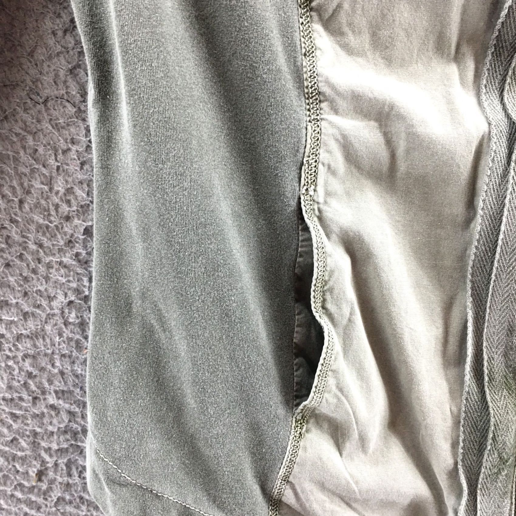 Vintage XCVI Zip Up Shirt Womens XL 3/4 Sleeve Grey Cotton Blend Mock Neck Casual Pocket Shirt Size XL / US 12-14 / IT 48-50 - 5 Thumbnail