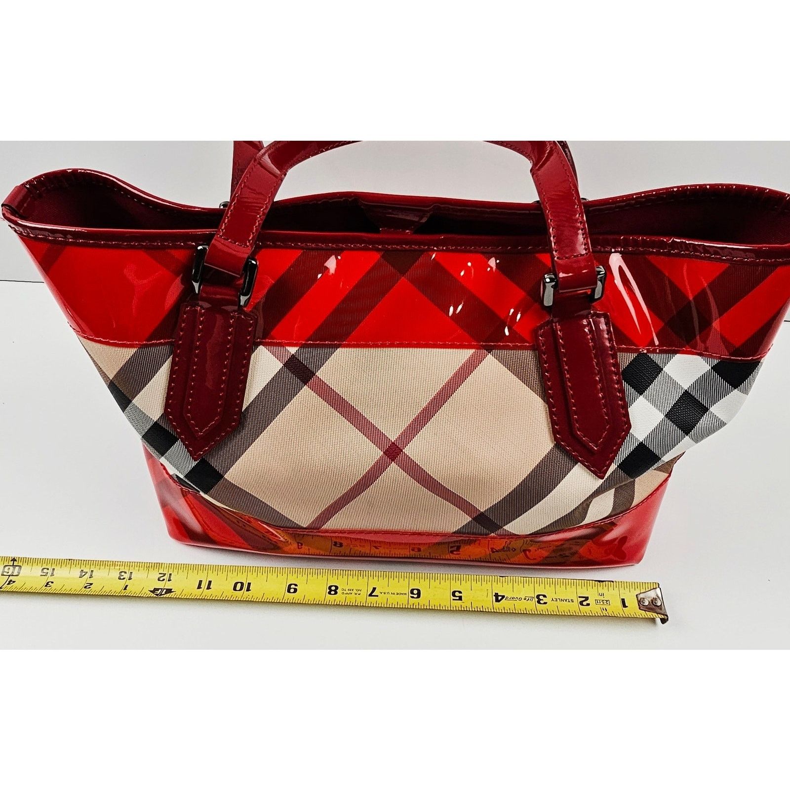 Burberry Burberry Red Nova Check Coated Canvas/Vinyl Tote Size ONE SIZE - 7 Thumbnail