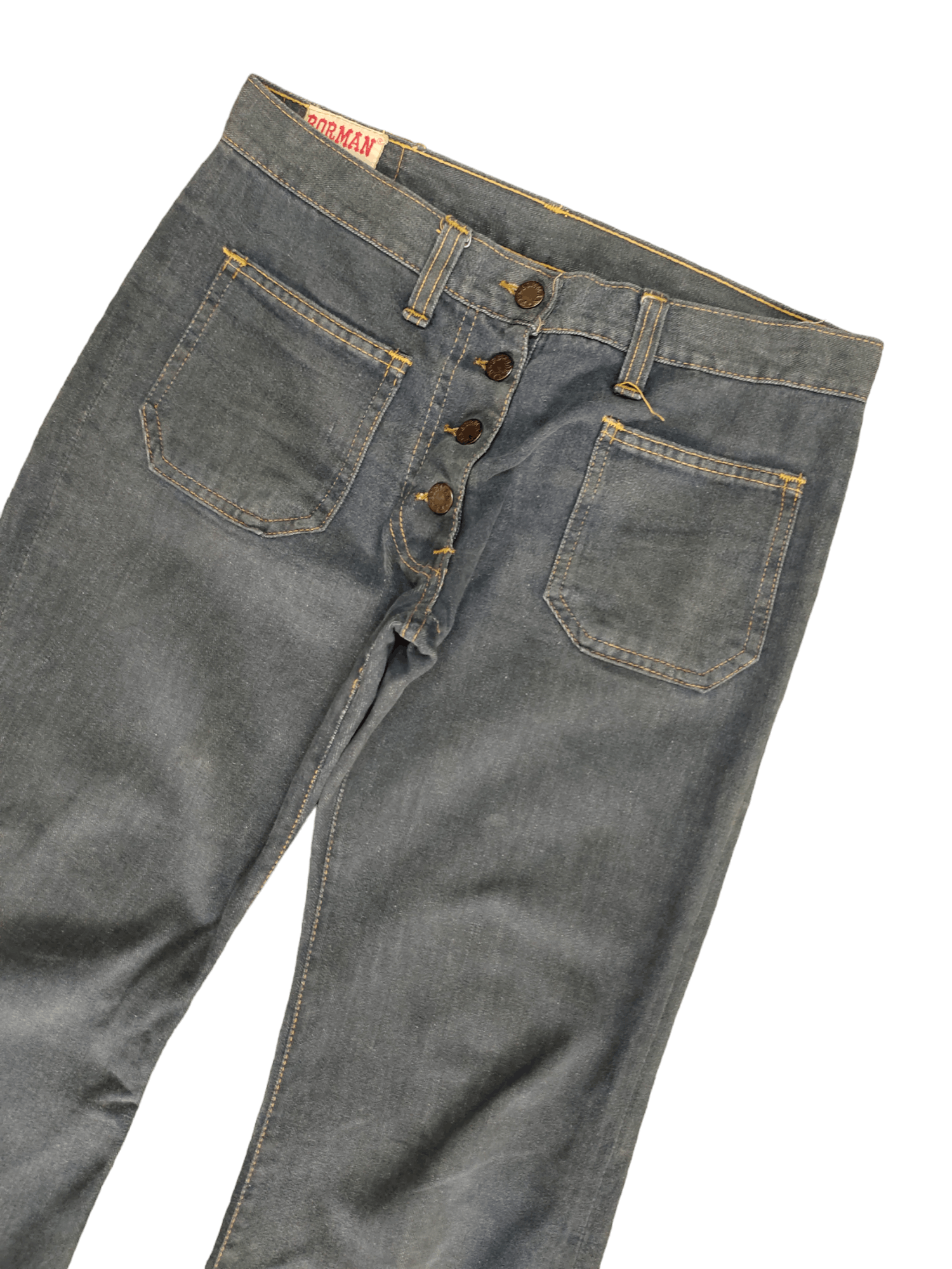 If Six Was Nine Flare Jeans Borman Distress Faded Bootcut Bell Bottom 80s Size US 30 / EU 46 - 4 Thumbnail