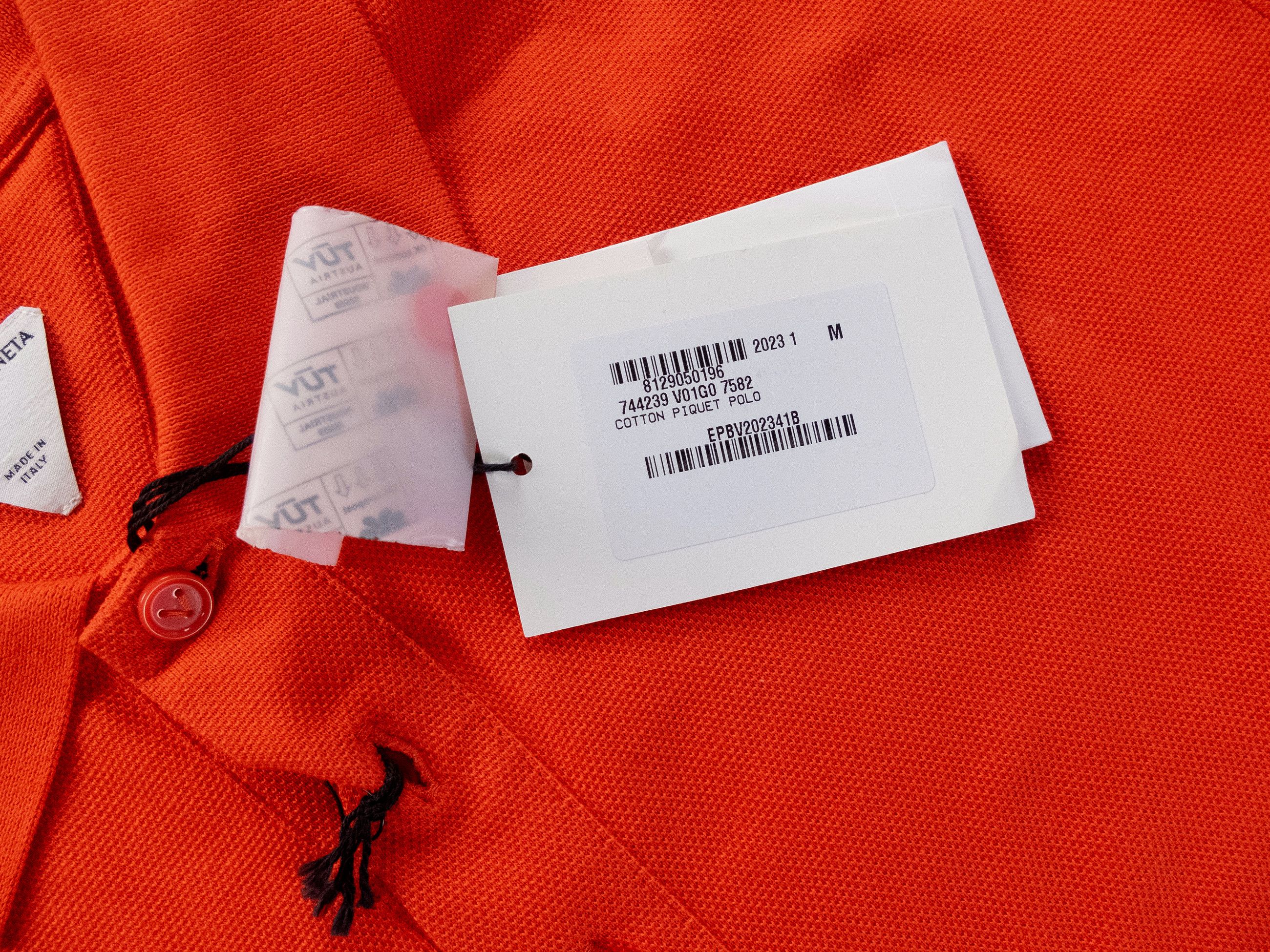Bottega Veneta BOTTEGA VENETA solid orange pique cotton polo shirt Medium q Size US M / EU 48-50 / 2 - 4 Thumbnail