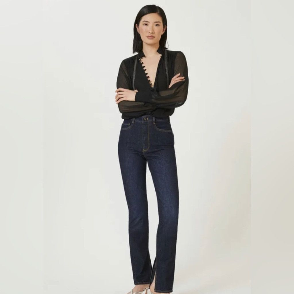 Anthropologie Anthropologie Pilcro The Split Straight Jeans Size 25. B19 Size 25" / US 0 / IT 36 - 1 Thumbnail