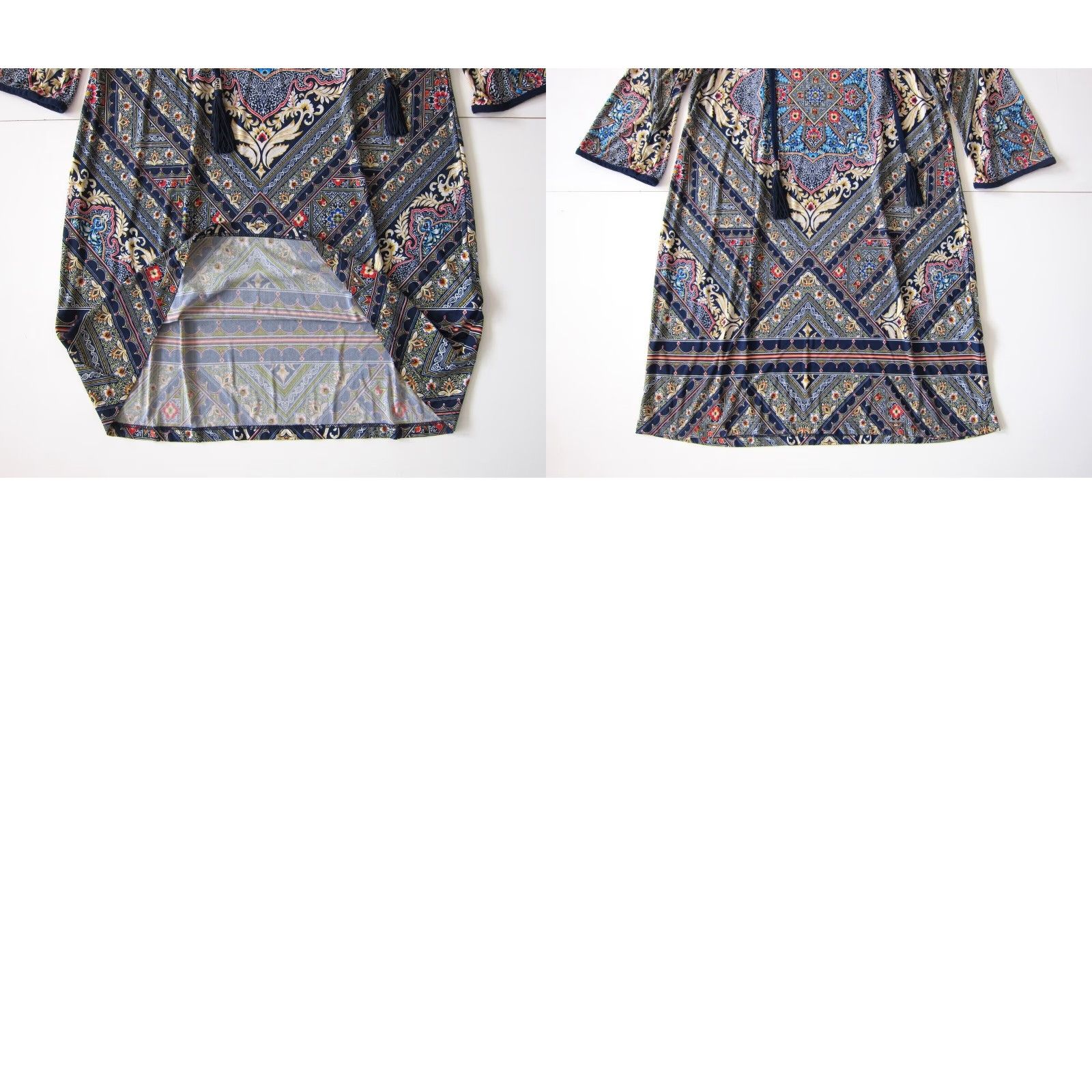 Vintage VINTAGE Studio One New York Blue Floral Paisley Long Sleeve Shift Tunic Dress Petite L Size L / US 10 / IT 46 - 8 Thumbnail