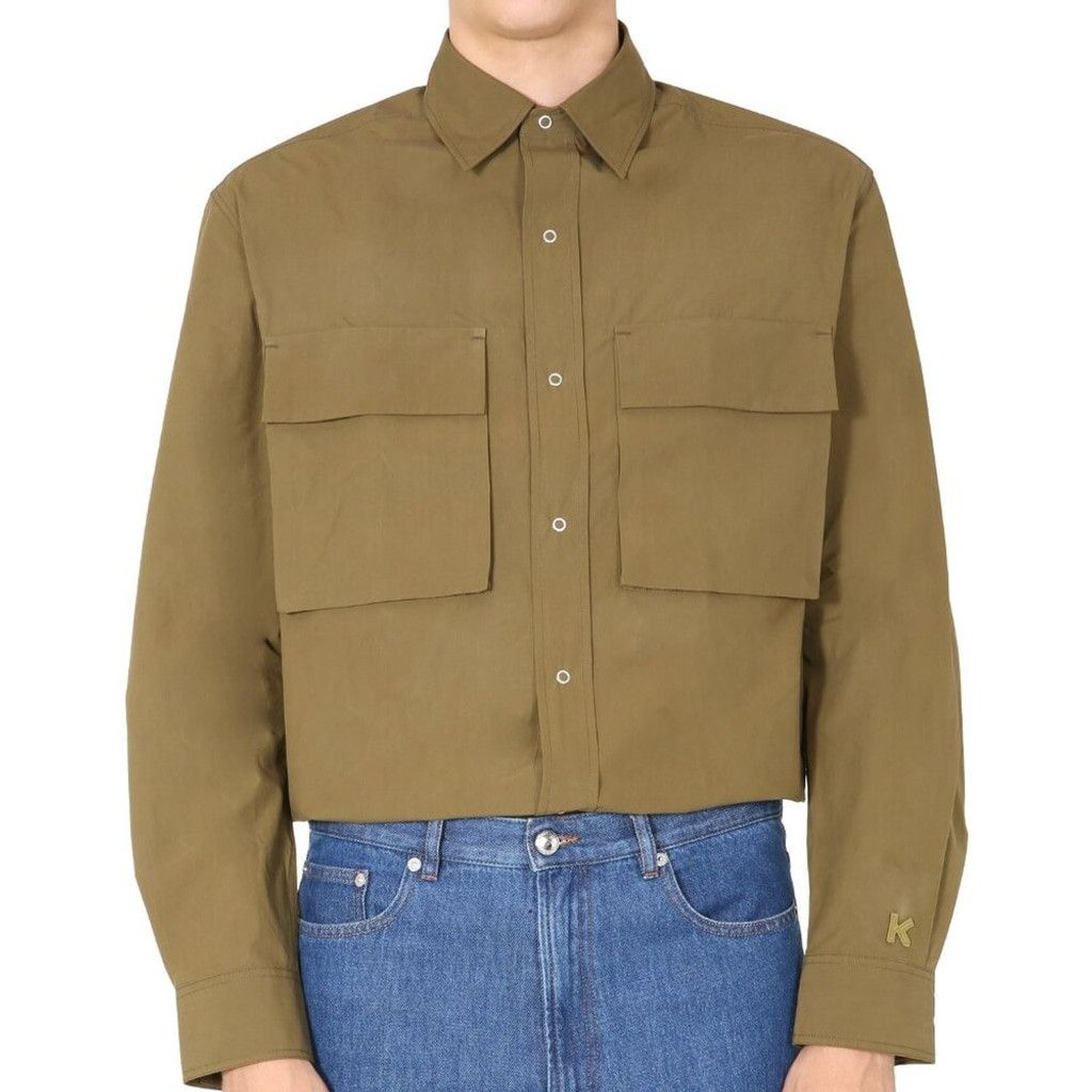 Kenzo KENZO Button Down Cargo Maxi Pocket Green Over Shirt Size M Size US M / EU 48-50 / 2 - 16 Thumbnail