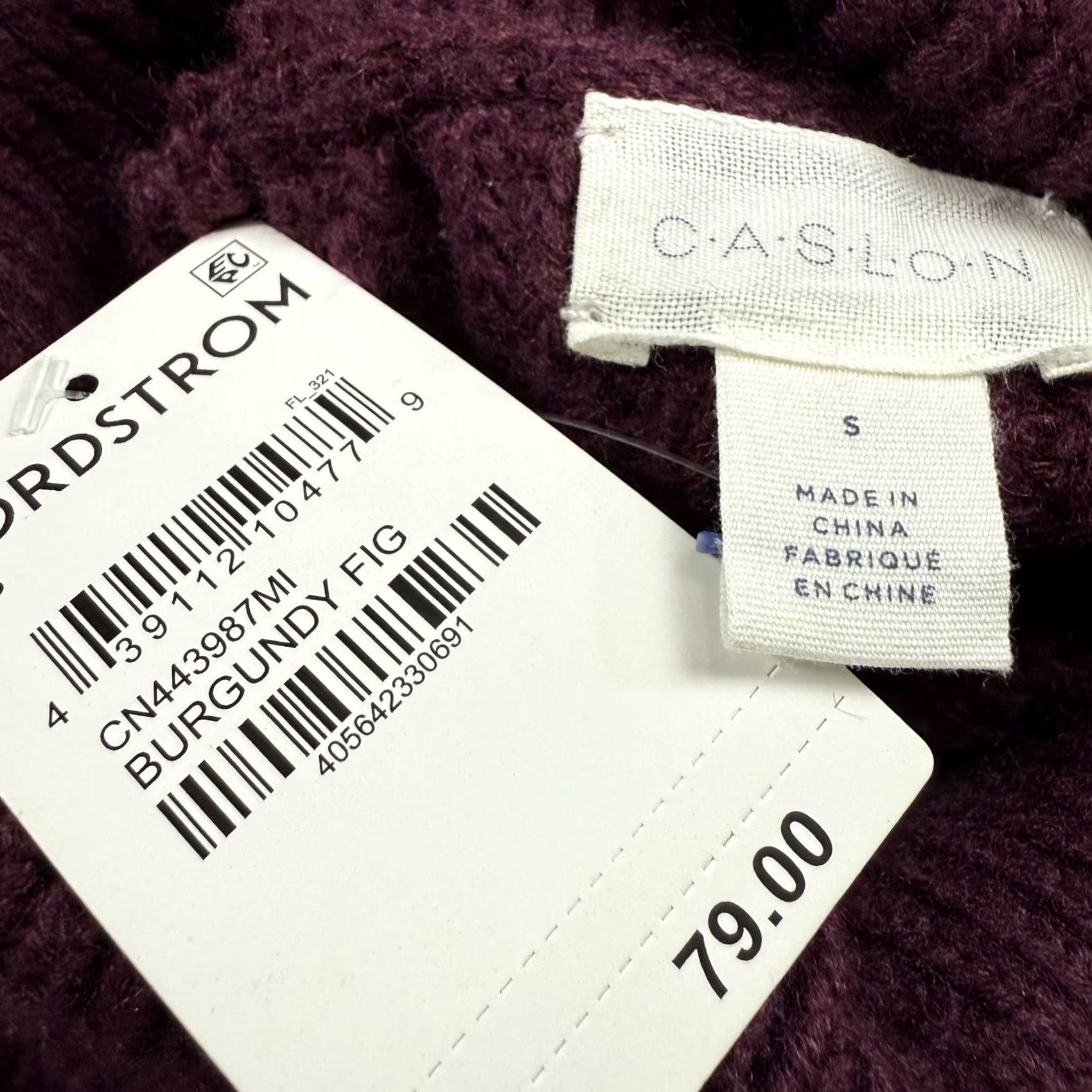 Vintage Caslon Burgundy Knit Sweater Women's Turtleneck Side Slit Long Sleeve Sz S NWT Size S / US 4 / IT 40 - 5 Thumbnail