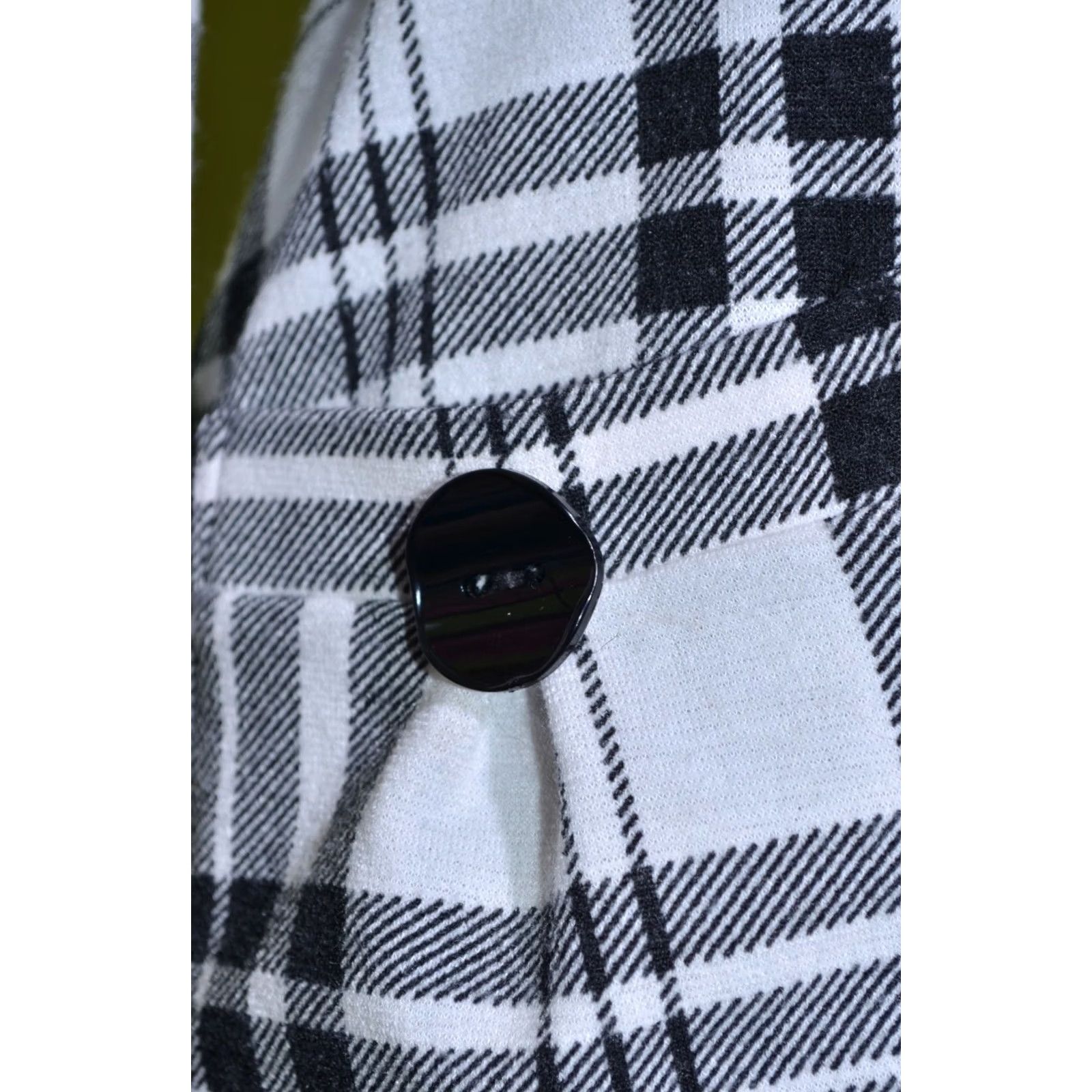 Joseph Ribkoff Joseph Ribkoff Dress Women's Long Sleeve Checked Pockets Knee Length Boat Neck Size 10 White Black Size L / US 10 / IT 46 - 3 Thumbnail