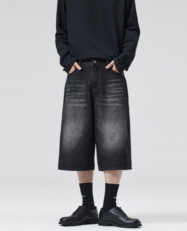 Japanese Brand American baggy men's straight-leg wide-leg denim shorts Size US 32 / EU 48 - 1 Thumbnail