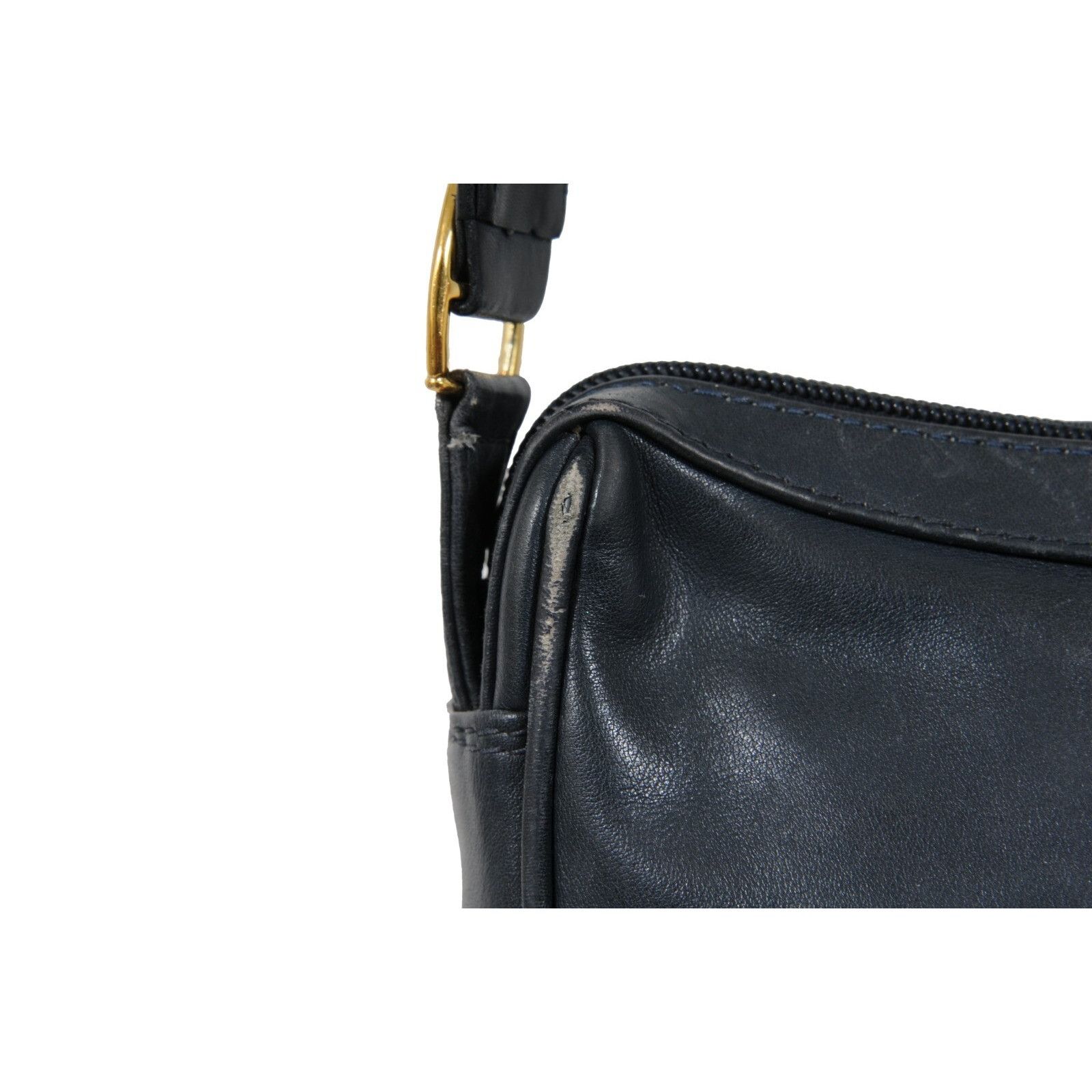 Gucci Vintage Crossbody Bag Blue Lambskin Leather Purse Gold Size ONE SIZE - 7 Thumbnail