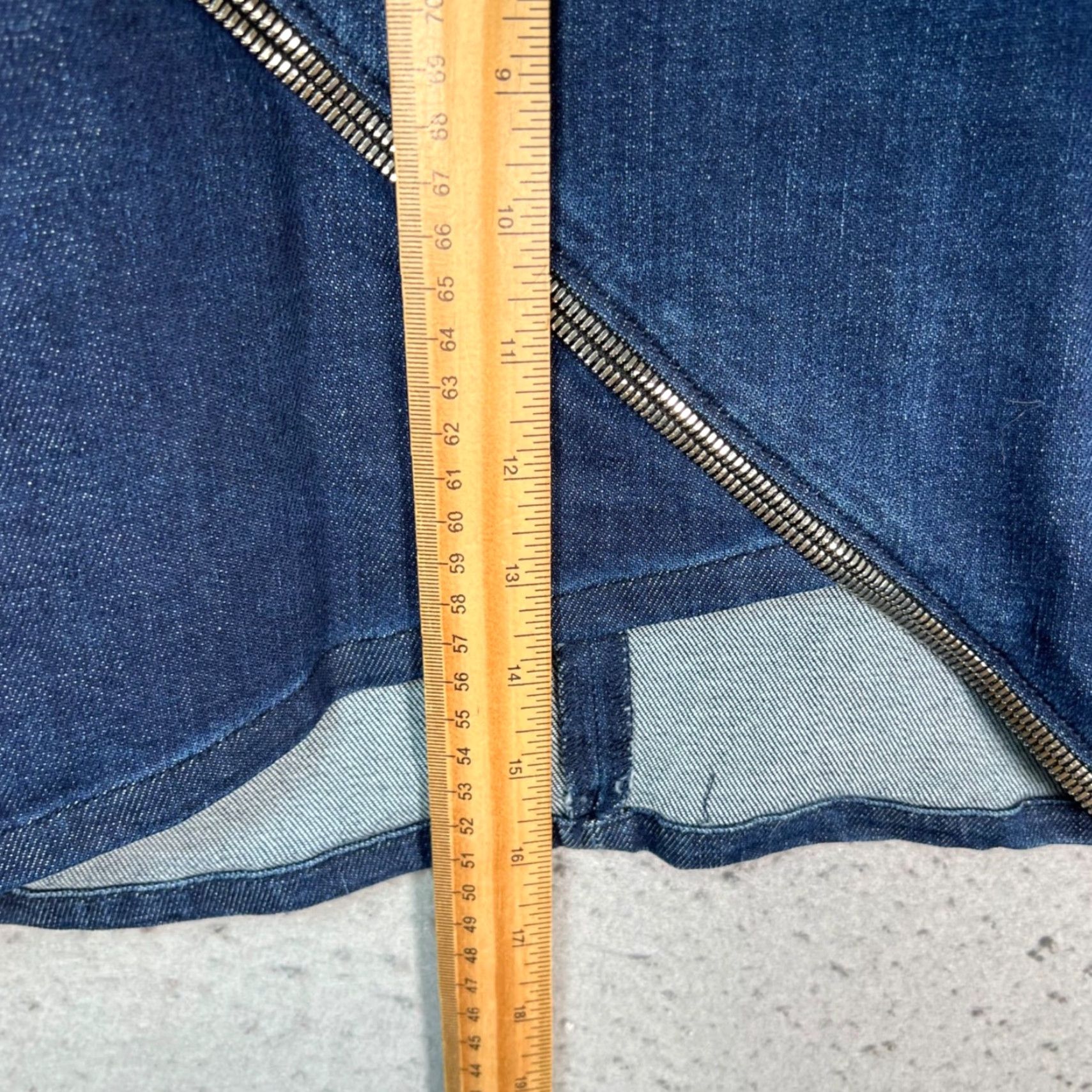 Rta RTA Womens Denim Pencil Skirt With Diagonal Zipper Blue Jean Mini Size 2 Size 26" / US 2 / IT 38 - 6 Thumbnail