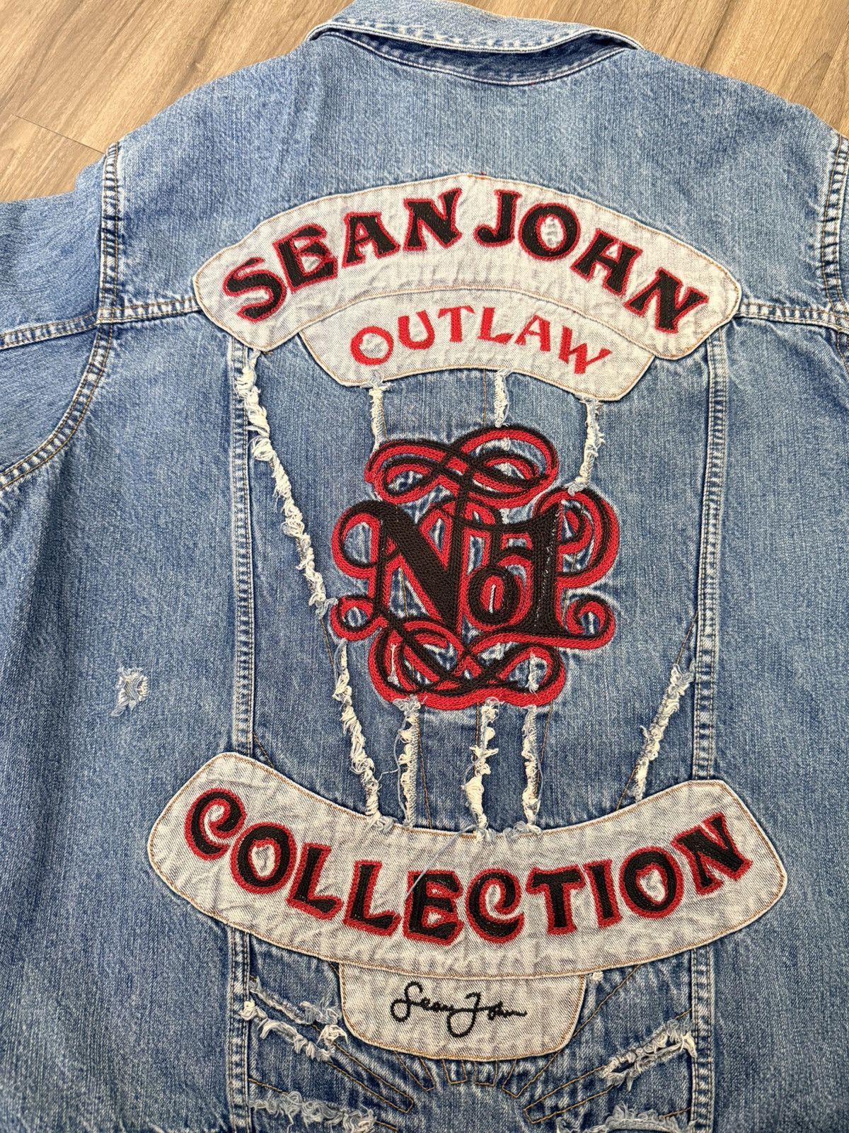 Sean John Vintage Sean John Outlaw Collection Denim Jean Jacket 3XL Size US XXL / EU 58 / 5 - 7 Thumbnail