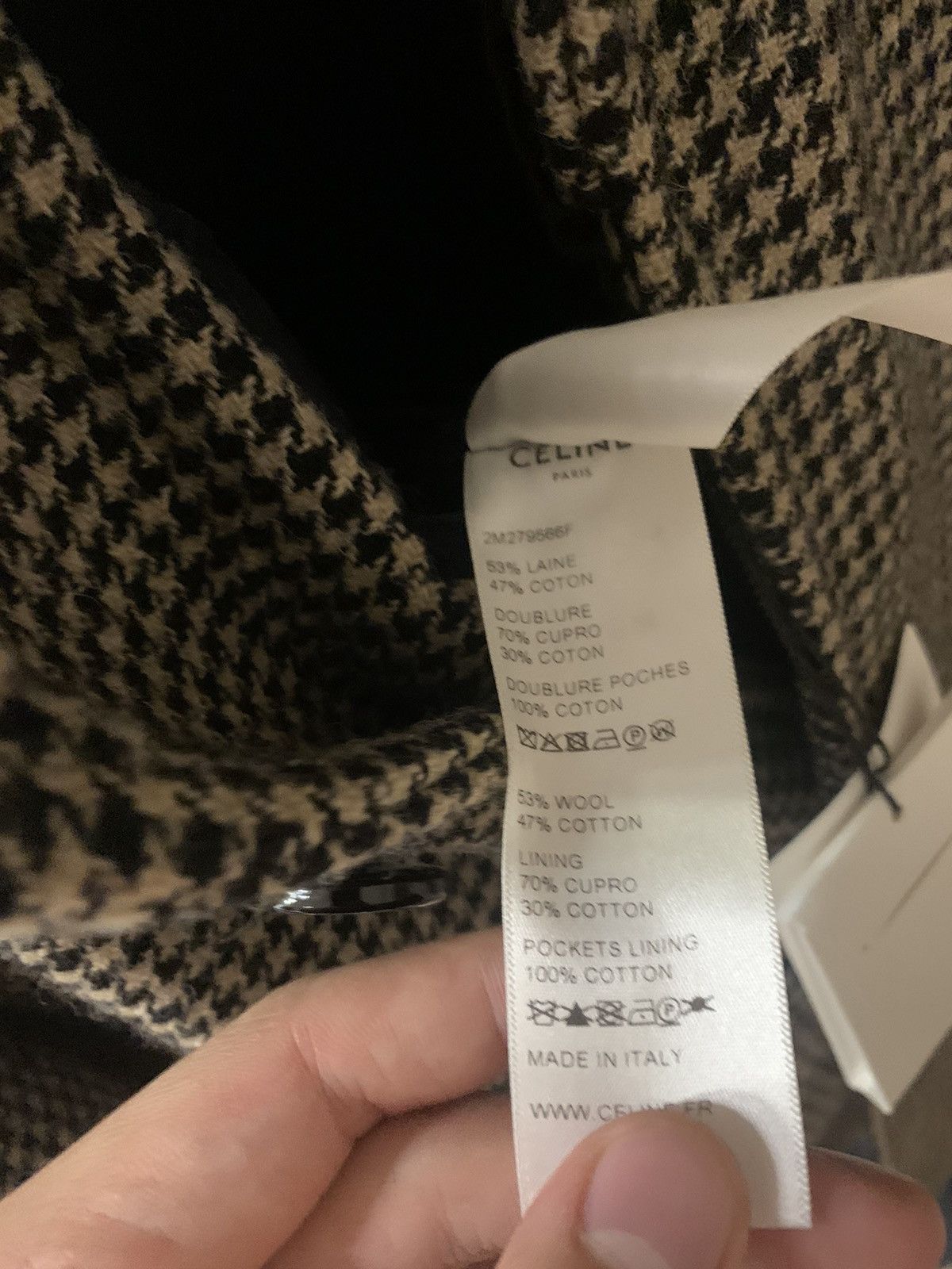 Celine Celine 2019FW Houndstooth wool Mac Coat Size US M / EU 48-50 / 2 - 4 Thumbnail