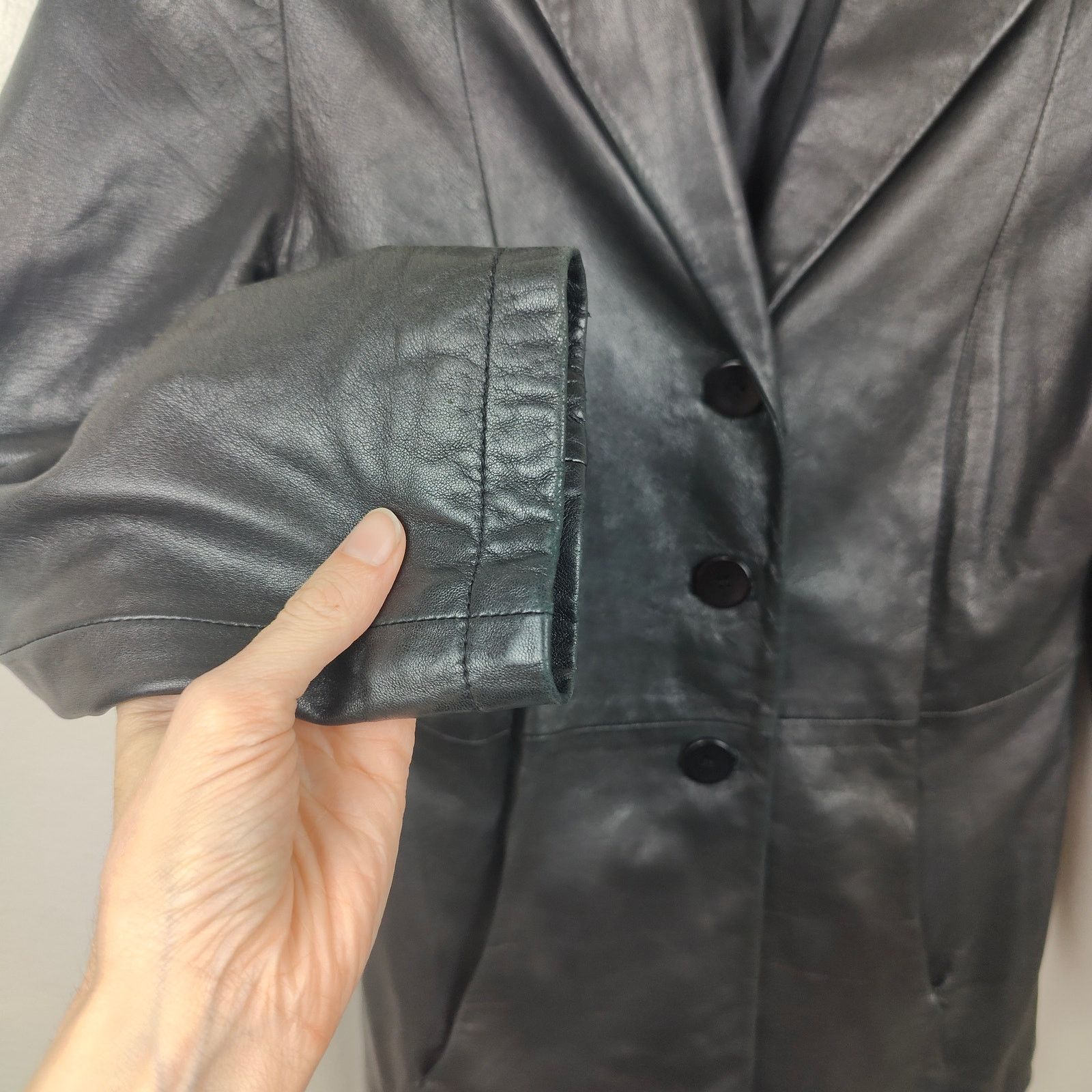 Other Vintage Lakeland Leather Jacket Womens 8 Black Button Up Size M / US 6-8 / IT 42-44 - 3 Thumbnail