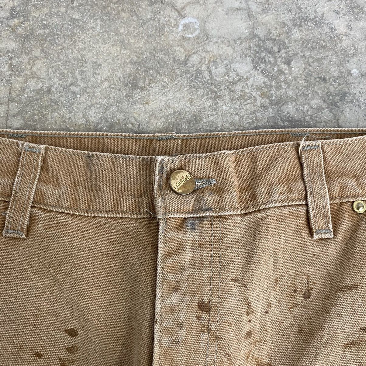 Carhartt VTG Carhartt Double Knee Faded Tan Dirty Carpenter Pants Size US 31 - 13 Thumbnail