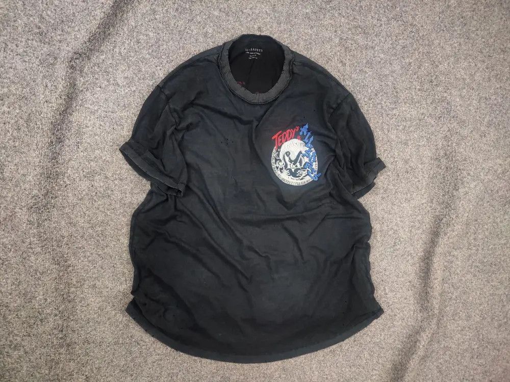 Allsaints AllSaints Stray Tee Graphic Distressed T Shirt Vintage Japan Size US S / EU 44-46 / 1 - 2 Thumbnail