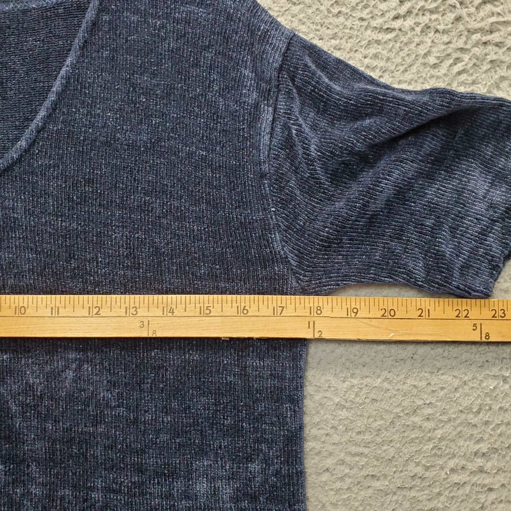 Velour Gittel T Shirt Womens Size L Navy Velour Rayon Short Sleeve V Neck Pullover Size L / US 10 / IT 46 - 4 Thumbnail