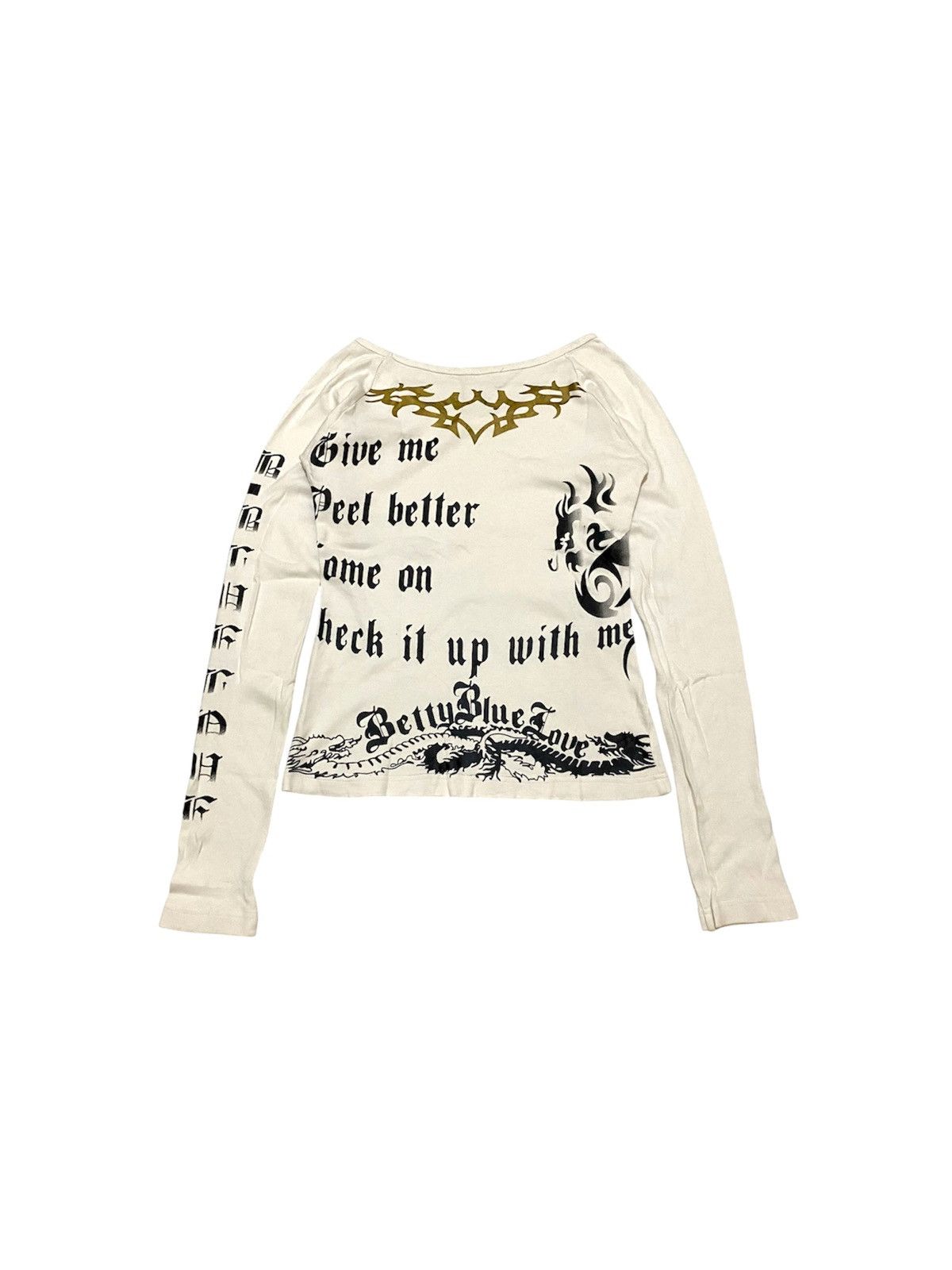 Japanese Brand 2000s Betty Blue Tribal Cross Longsleeve Size M / US 6-8 / IT 42-44 - 2 Thumbnail