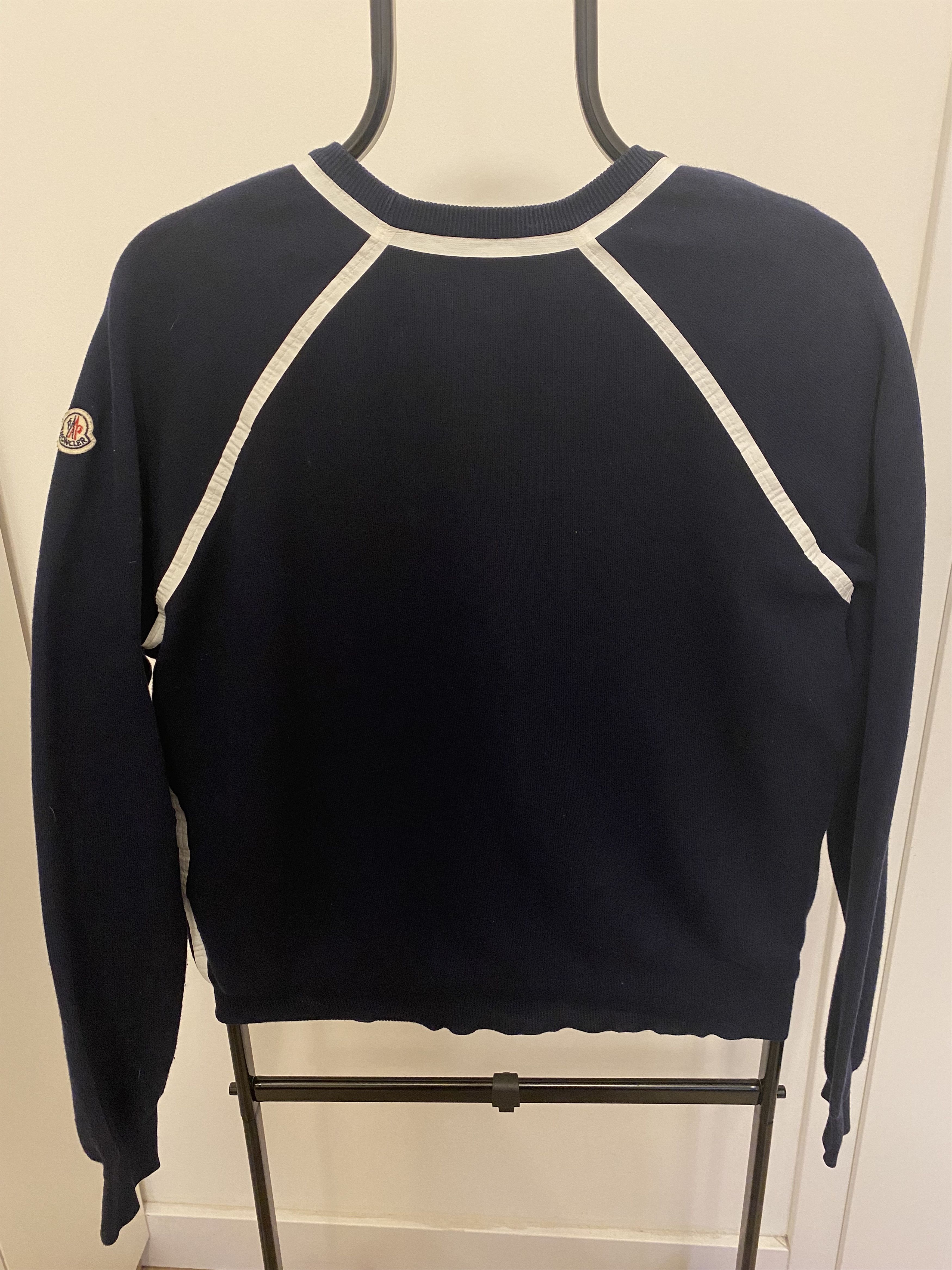 Moncler × Moncler Gamme Bleu × Vintage Moncler Sweatshirt Blue with White stripes Size US S / EU 44-46 / 1 - 3 Thumbnail