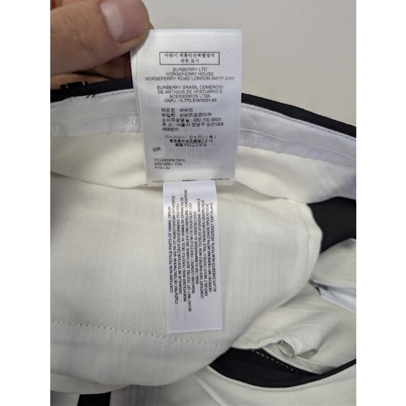 Burberry o1rshd1 Straight-Fit Tapered Tailored Trousers Pant in Black Size US 30 / EU 46 - 19 Thumbnail
