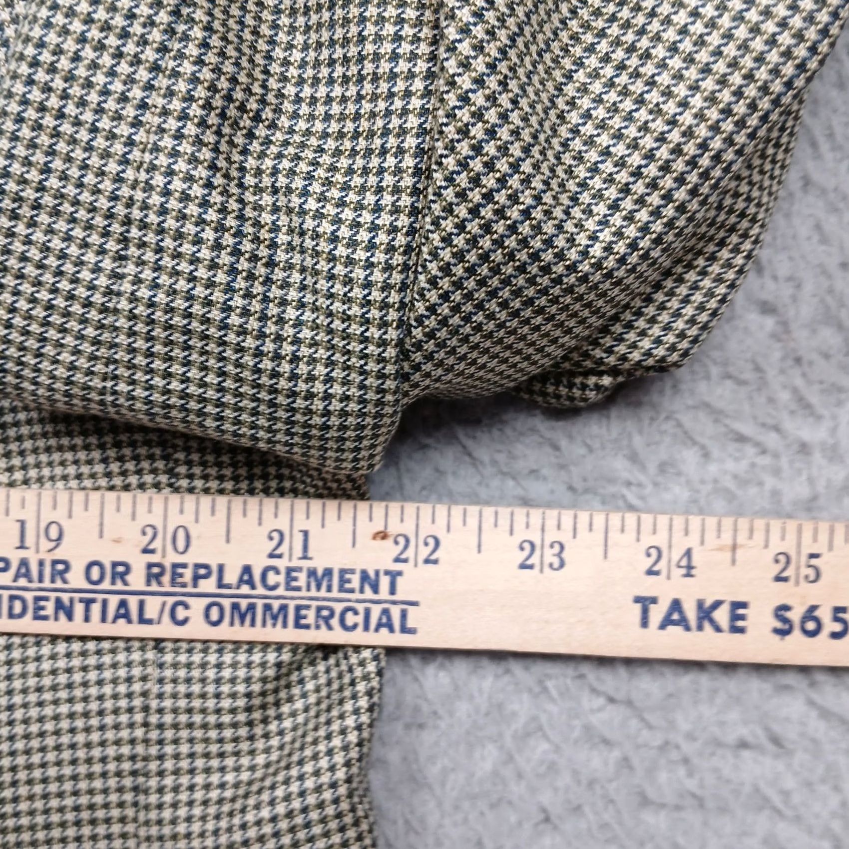 Brooks Brothers Brooks Brothers Blazer Men's 44L Beige Houndstooth Two Button Wool Sport Coat Size 44R - 7 Thumbnail