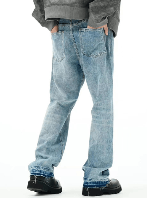 Japanese Brand × Jean Street washed straight loose versatile ripped jeans Size US 32 / EU 48 - 4 Thumbnail
