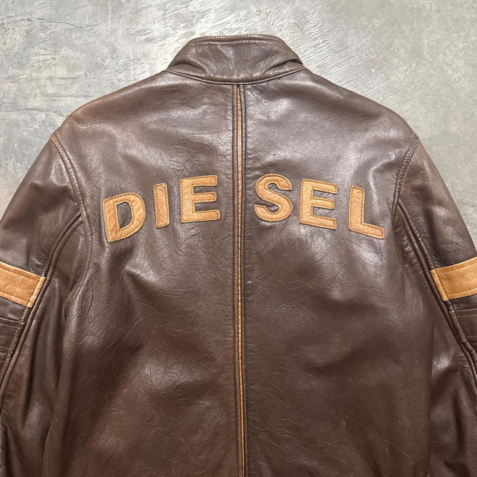 Diesel × Vintage Vintage Diesel Spell Out Italy Motorcycle Leather Jacket Size US S / EU 44-46 / 1 - 2 Thumbnail
