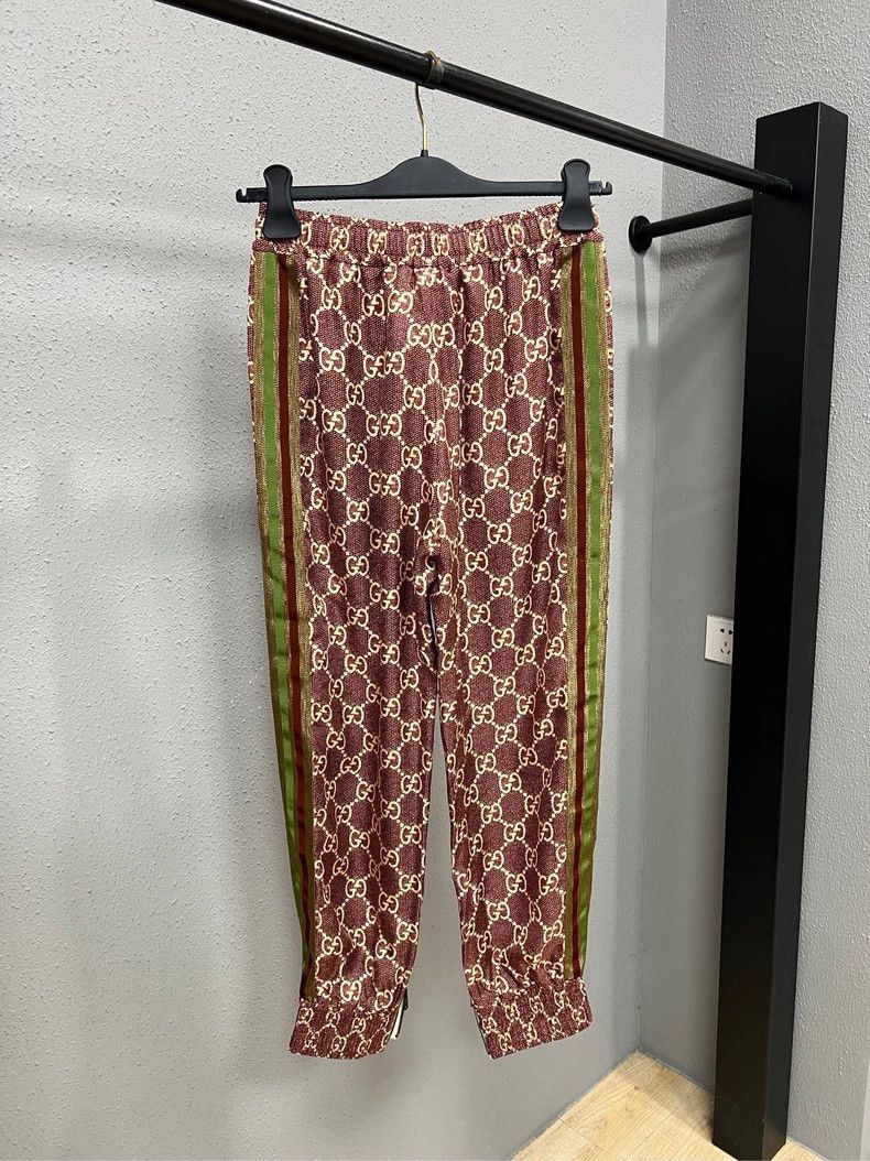 Gucci Gucci Brown Monogram Silk Sports Pants-2505 Size US 32 / EU 48 - 2 Thumbnail