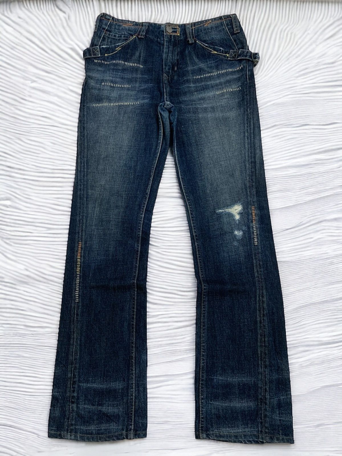 20471120 × Japanese Brand Sweet Camel Flare Kapital Style Whisker Distressed Denim Size US 28 / EU 44 - 1 Thumbnail